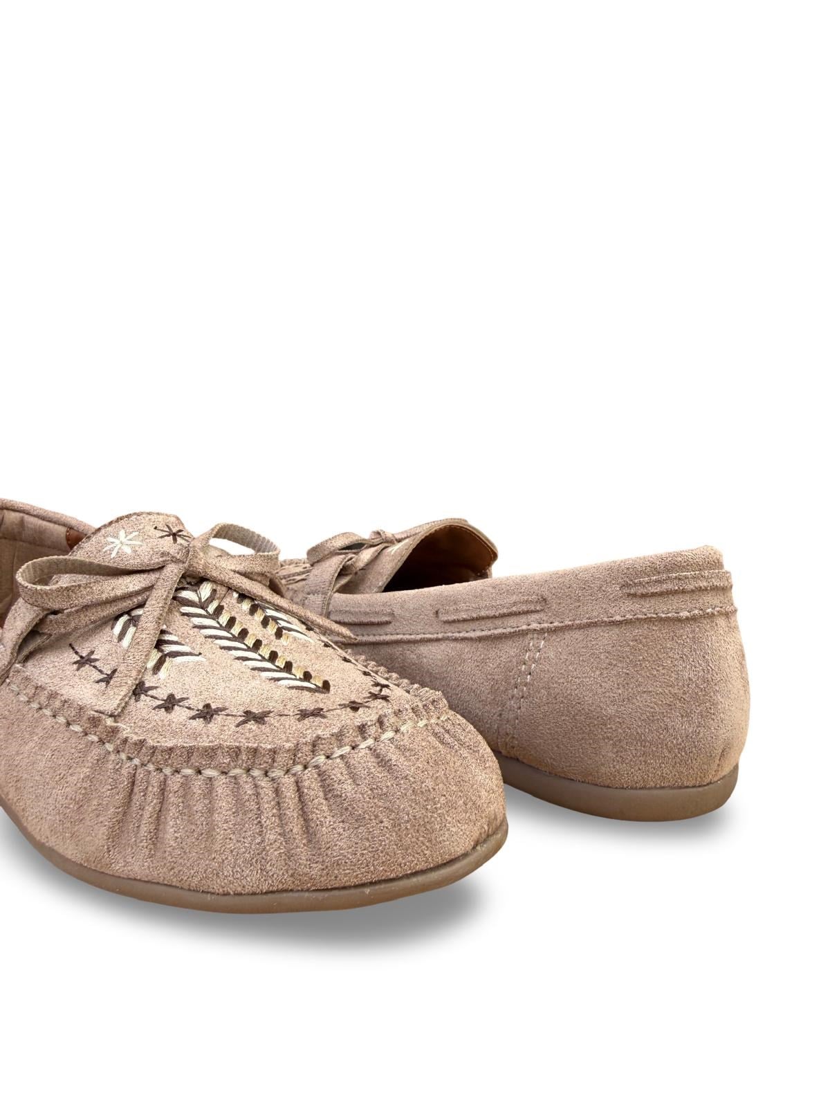 Yalınayak Bdr850 Kadın Loafer Günlük Ayakkabı Bej Süet