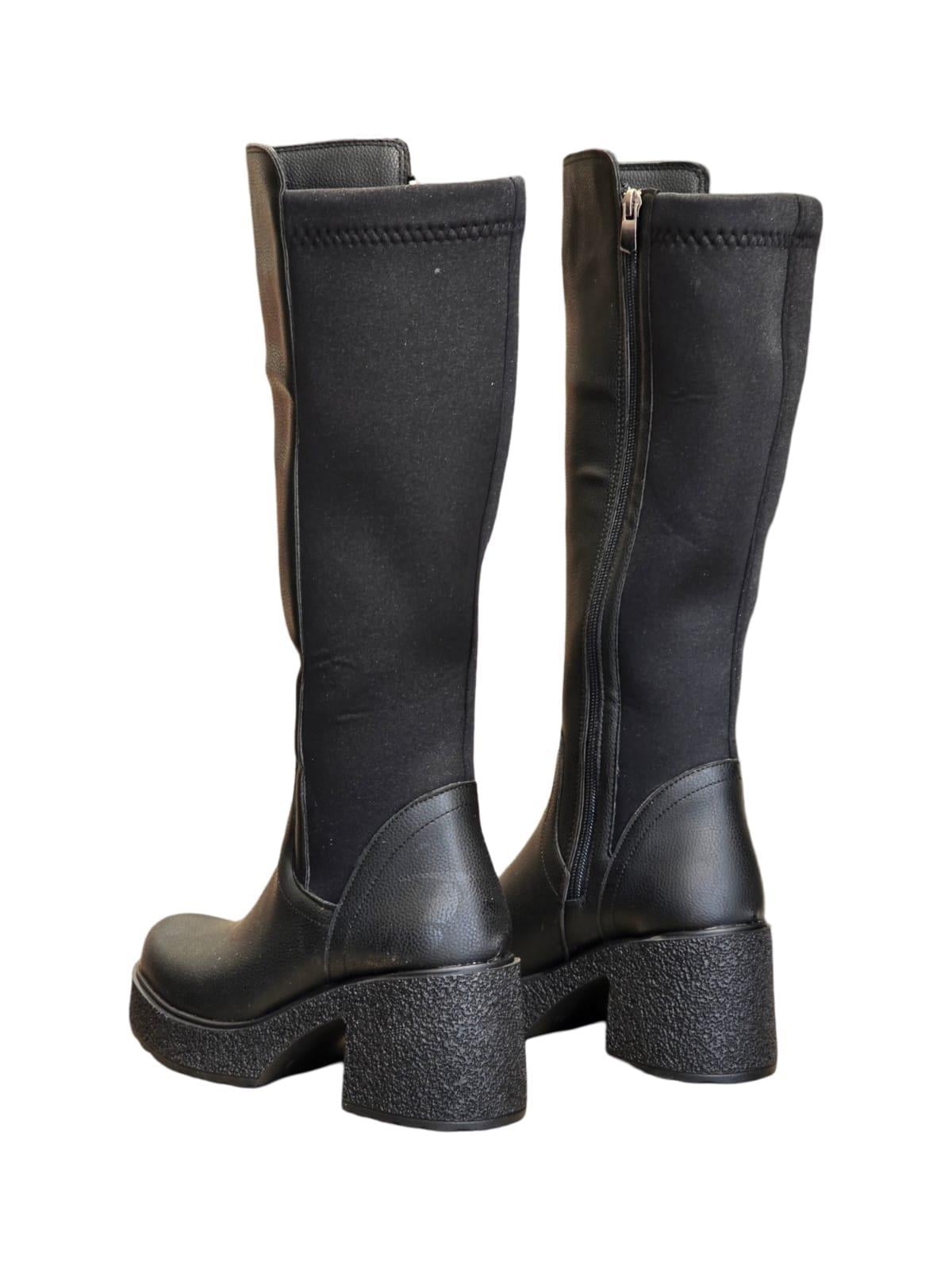 Yalınayak Bty1632217 Topuklu Streç Kadın Çizme Siyah