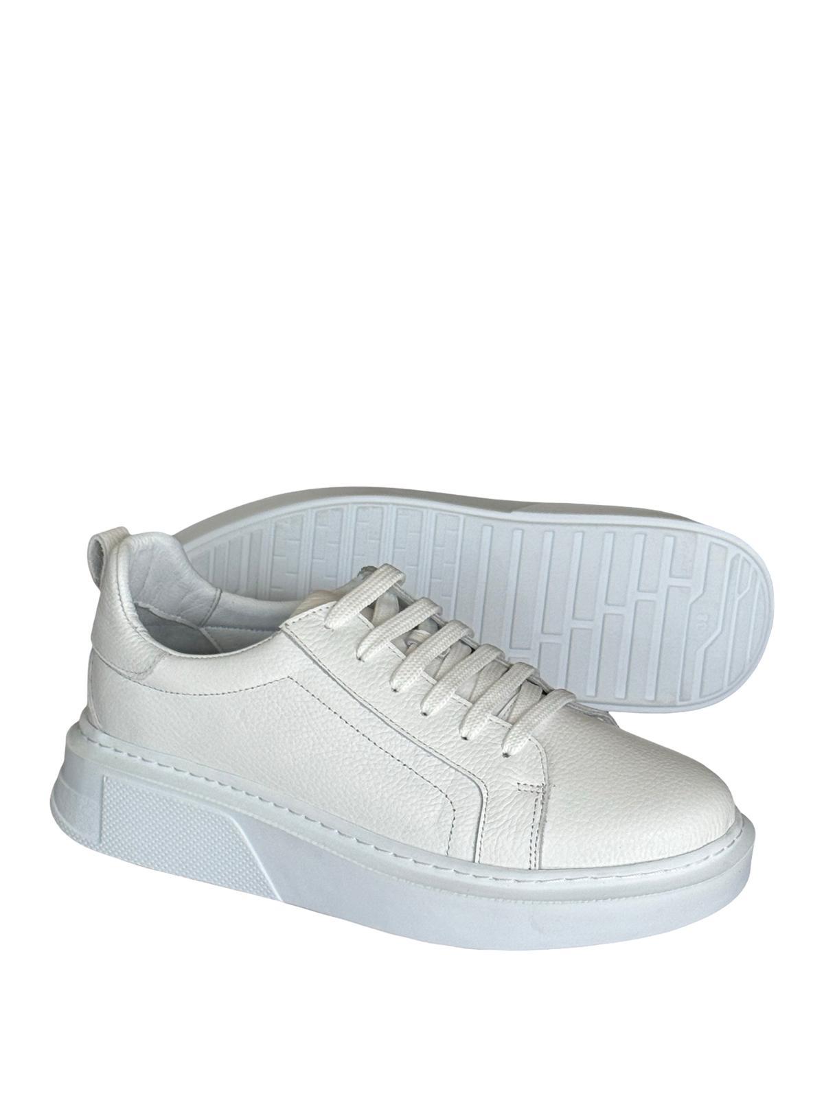 Yalınayak Bty202M01  Hakiki Deri Sneaker Kadın Ayakkabı Beyaz