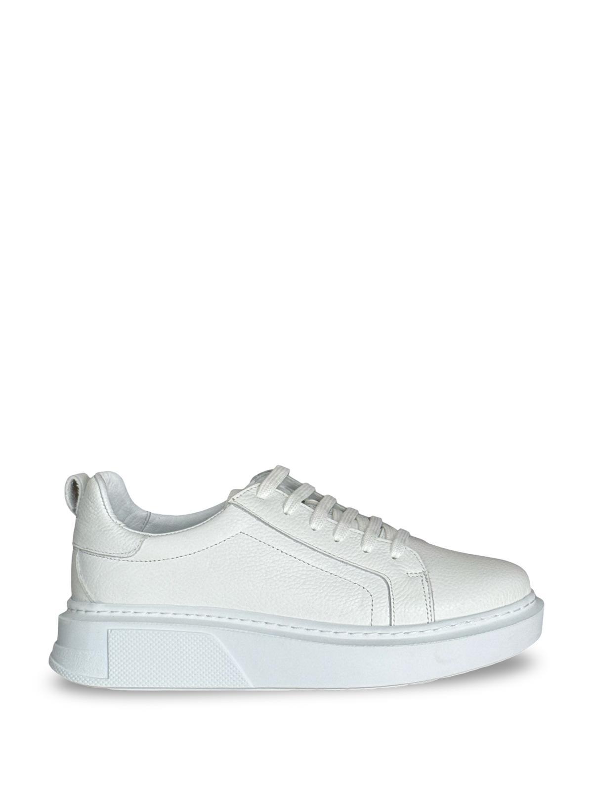 Yalınayak Bty202M01  Hakiki Deri Sneaker Kadın Ayakkabı Beyaz