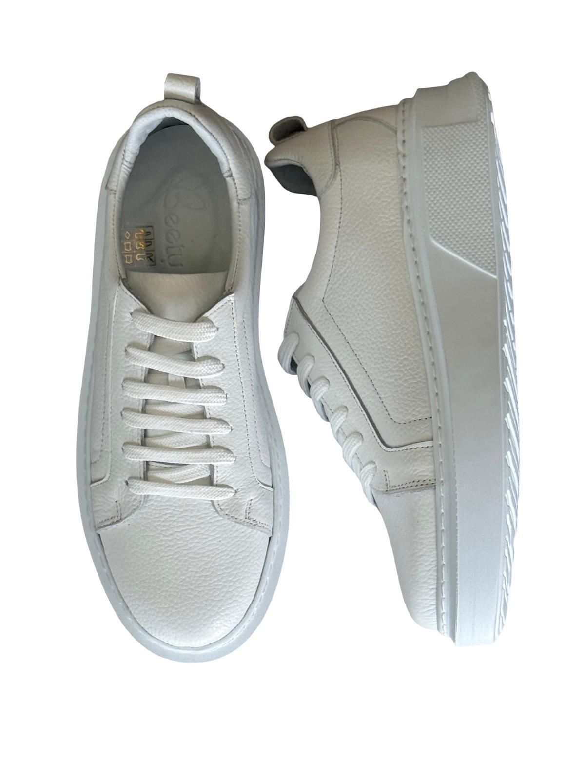 Yalınayak Bty202M01  Hakiki Deri Sneaker Kadın Ayakkabı Beyaz