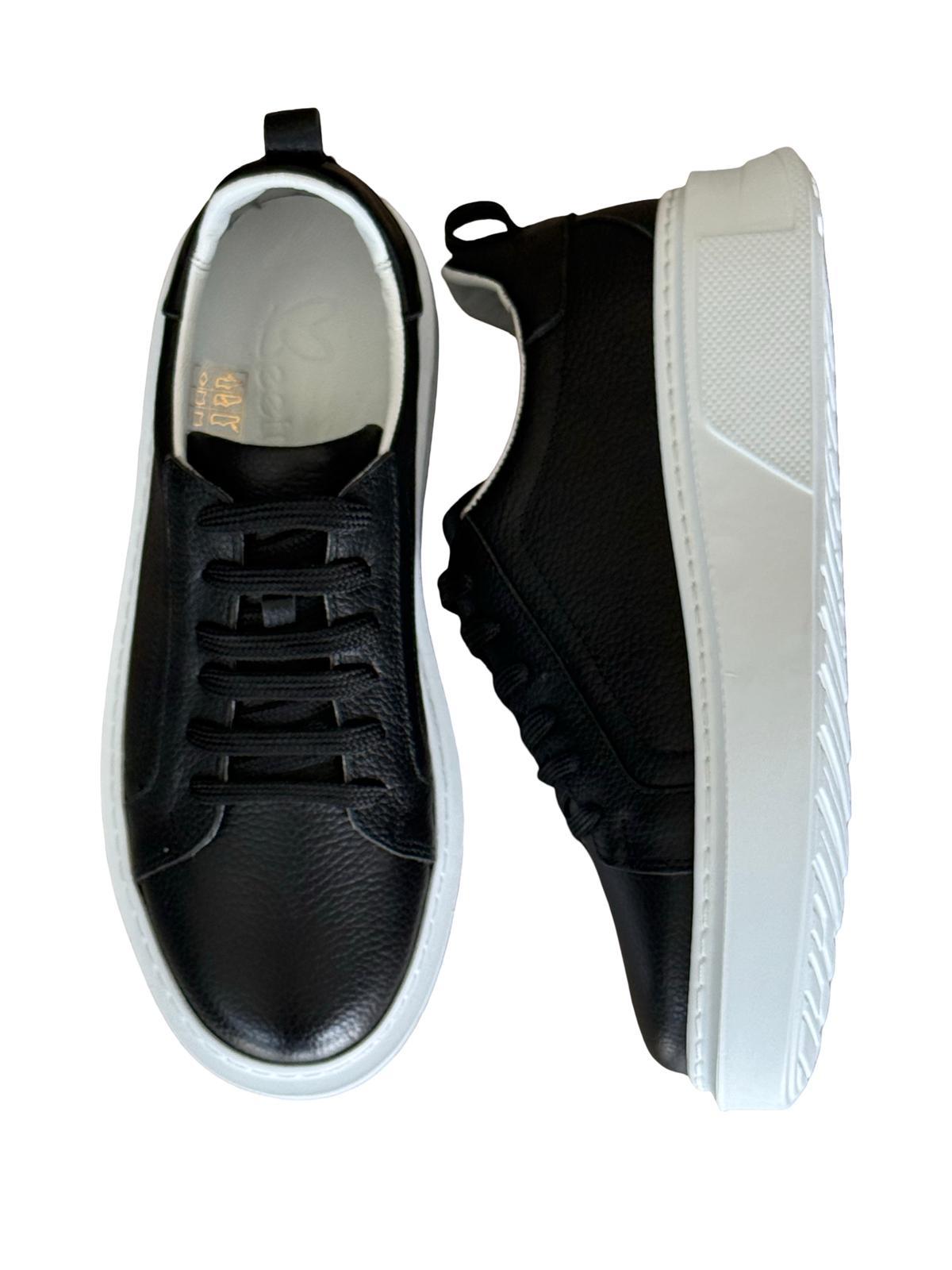 Yalınayak Bty202M01  Hakiki Deri Sneaker Kadın Ayakkabı Siyah