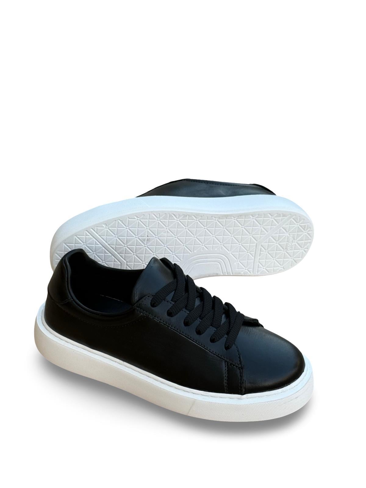 Yalınayak Bty249901 Hakiki Deri Unisex Casual Siyah