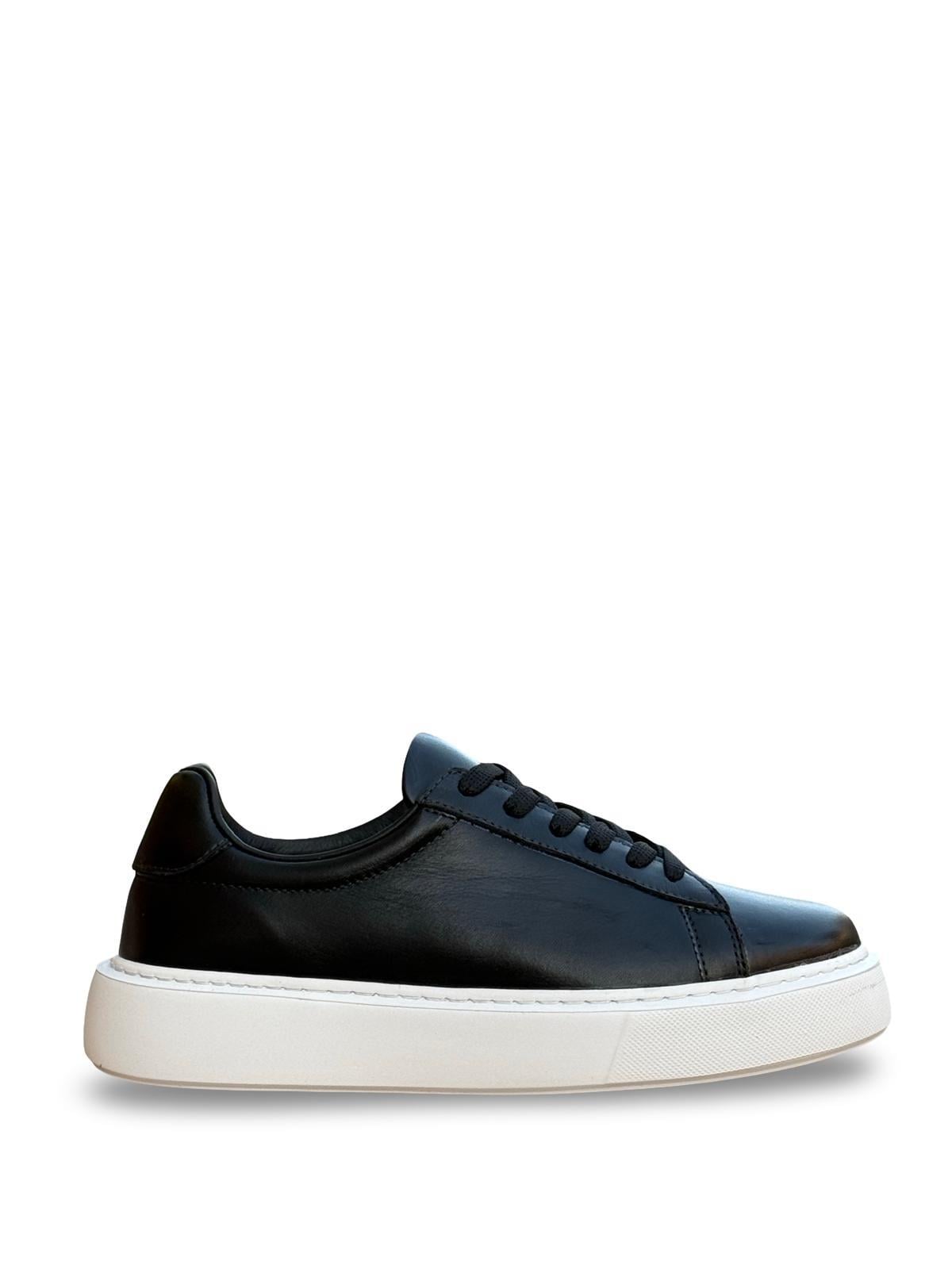 Yalınayak Bty249901 Hakiki Deri Unisex Casual Siyah