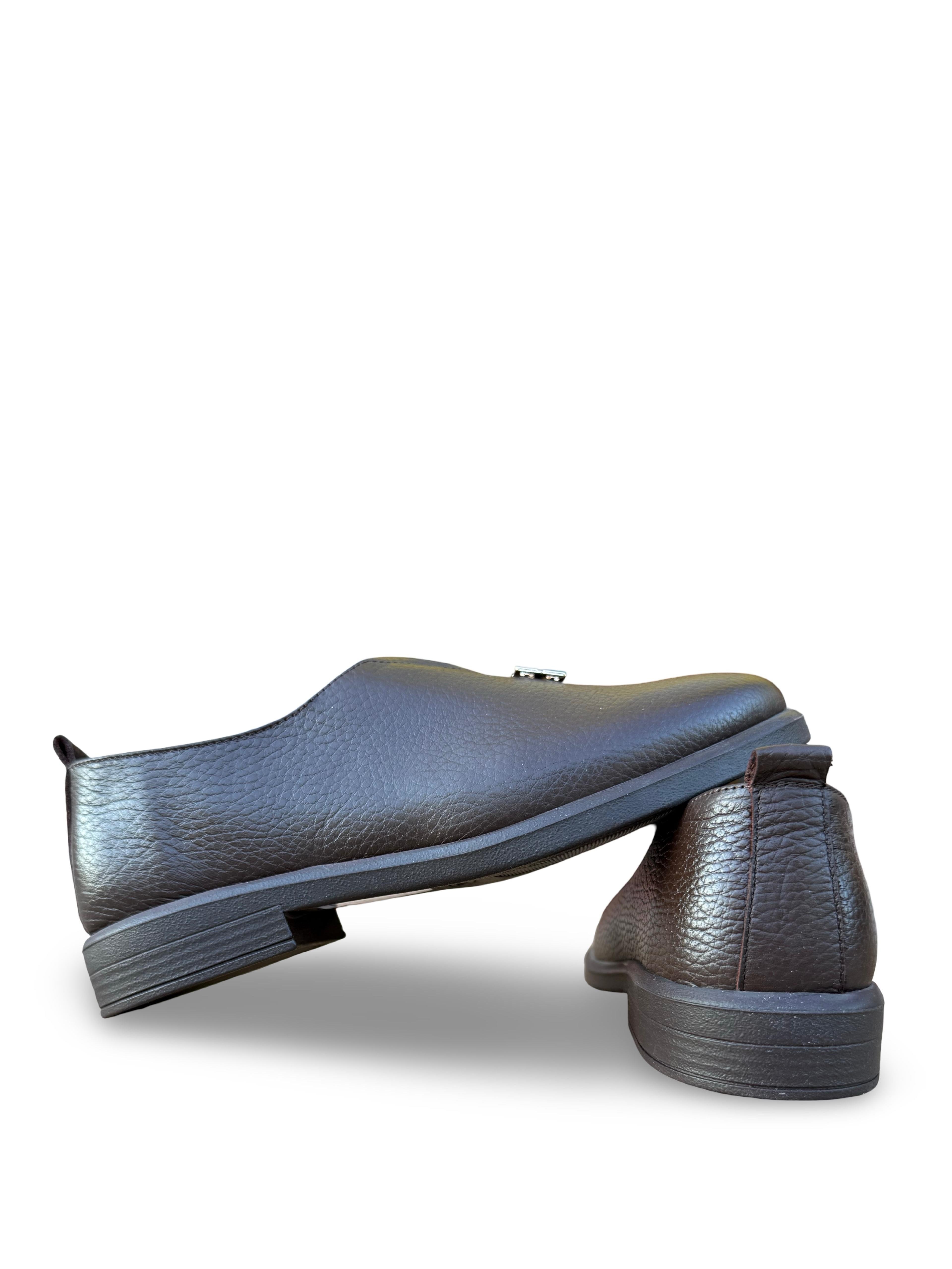 Yalınayak Bty264105 Hakiki Deri Kadın Loafer Babet Kahverengi