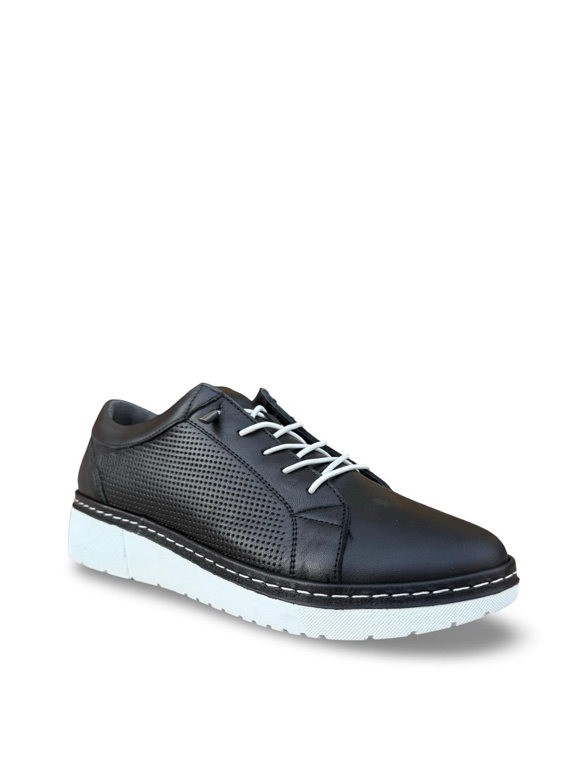 Yalınayak Bty5277 Hakiki Deri Kadın Sneaker Siyah