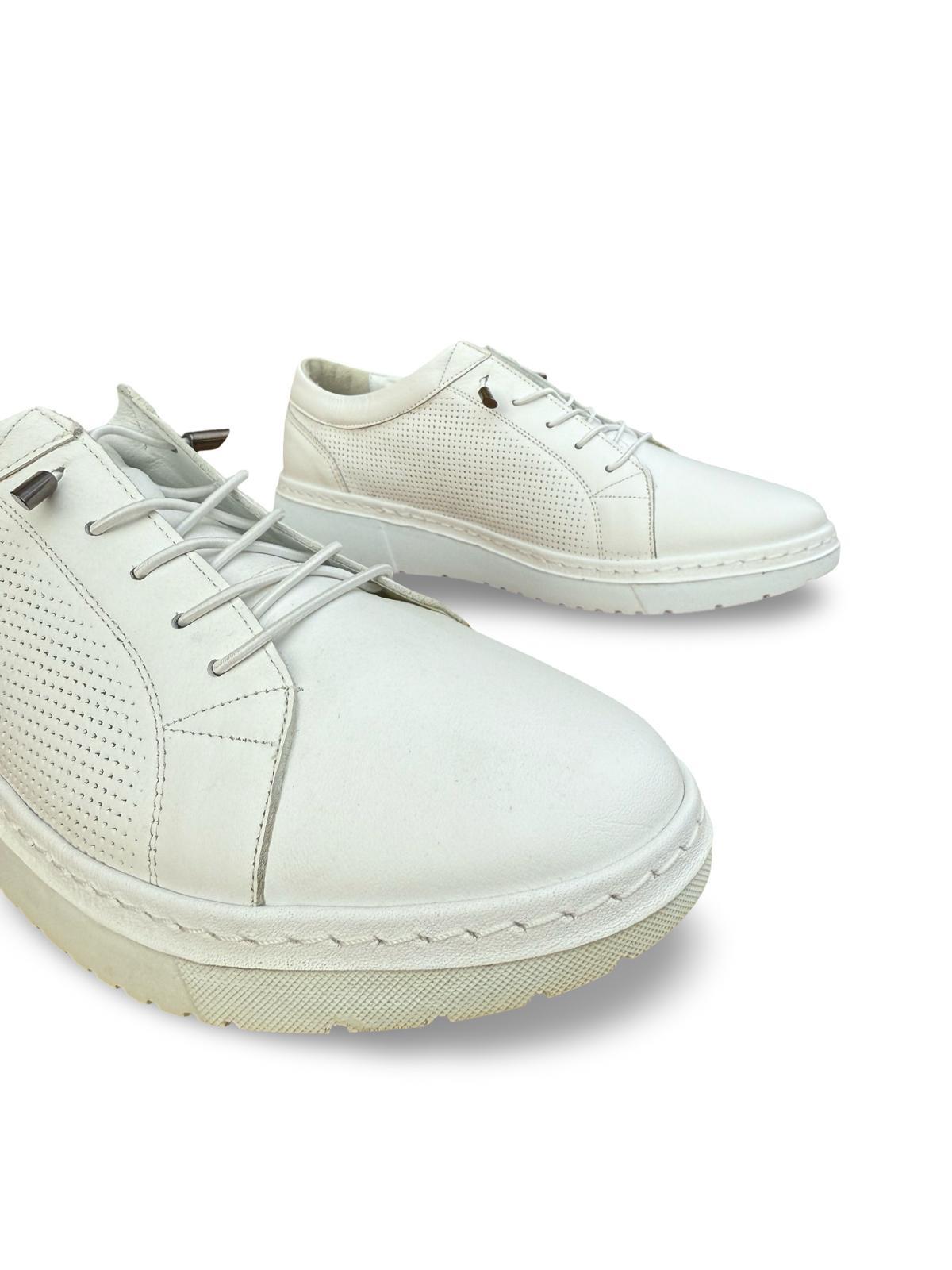 Yalınayak Bty5277 Hakiki Deri Kadın Sneaker Beyaz