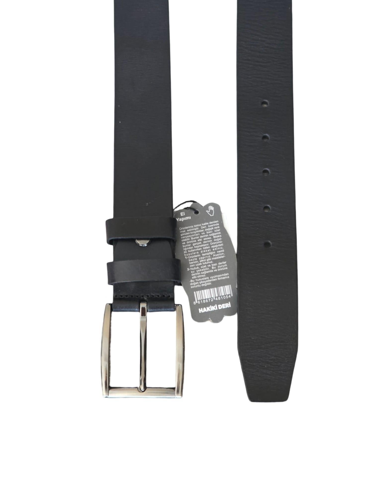 Yalınayak D101 Hakiki Deri erkek Geniş Kemer Siyah