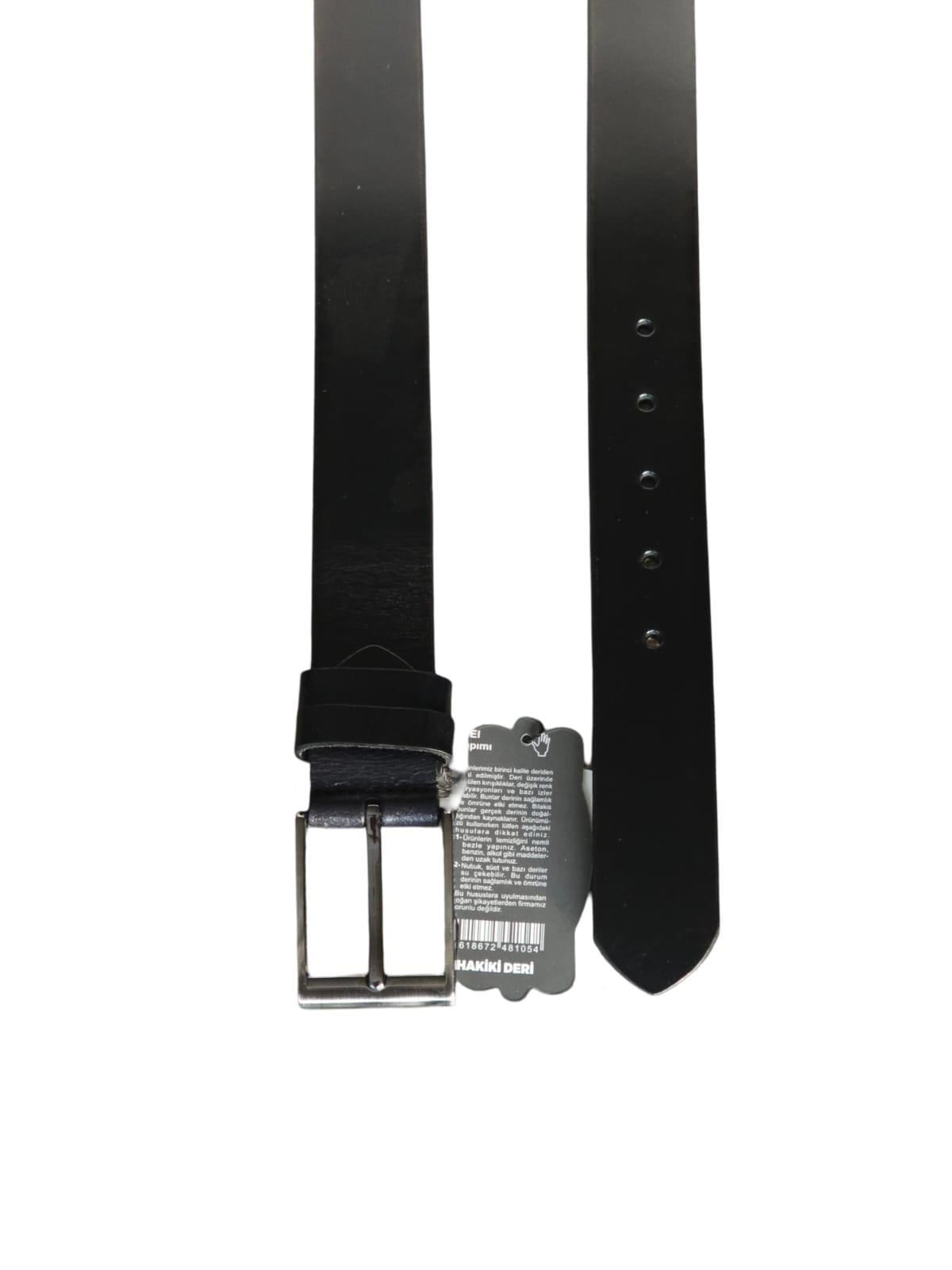 Yalınayak D165 Hakiki Deri Erkek Geniş Kemer Siyah