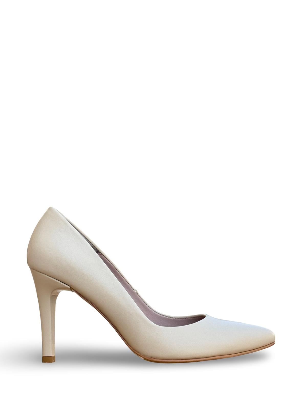 Yalınayak Krl2062 Hakiki Deri Kadın Stiletto Ten Mat