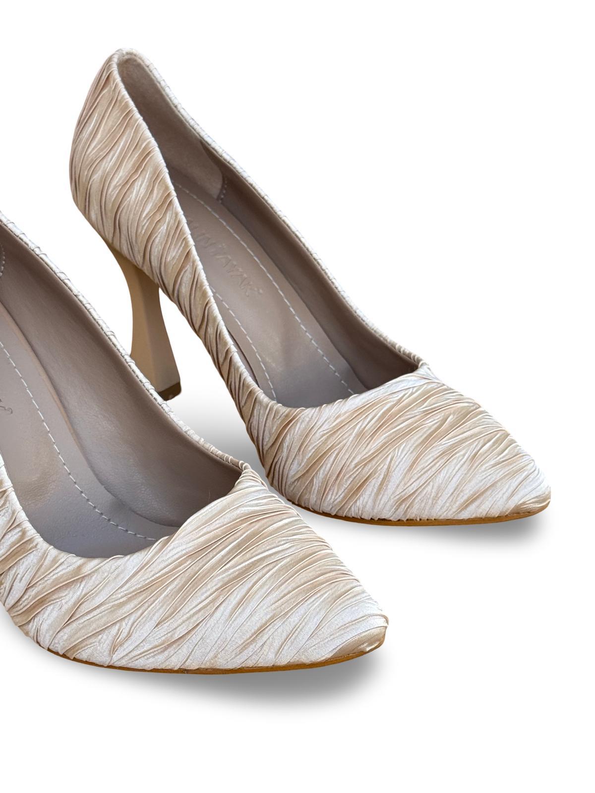 Yalınayak Lpy1303 Saten Kadın Stiletto Bej