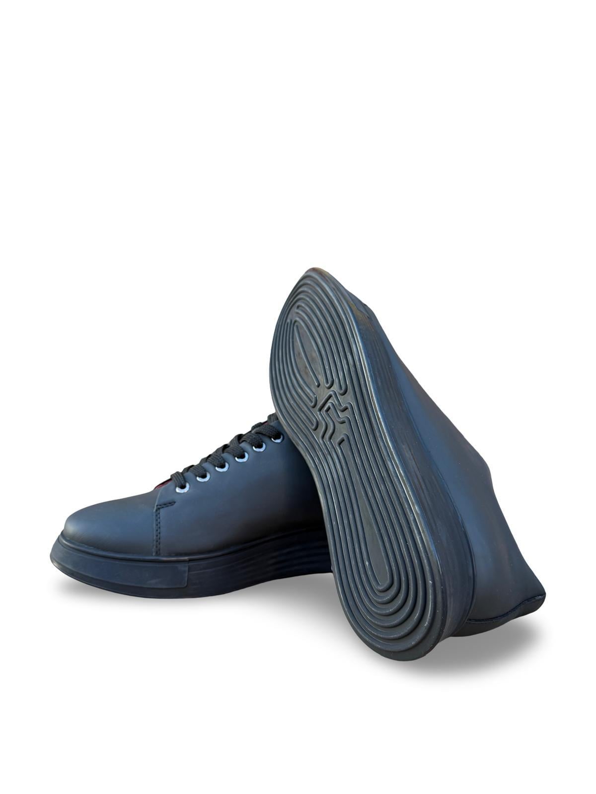 Yalınayak M15275 Hakiki Deri Erkek Sneaker Siyah Mat