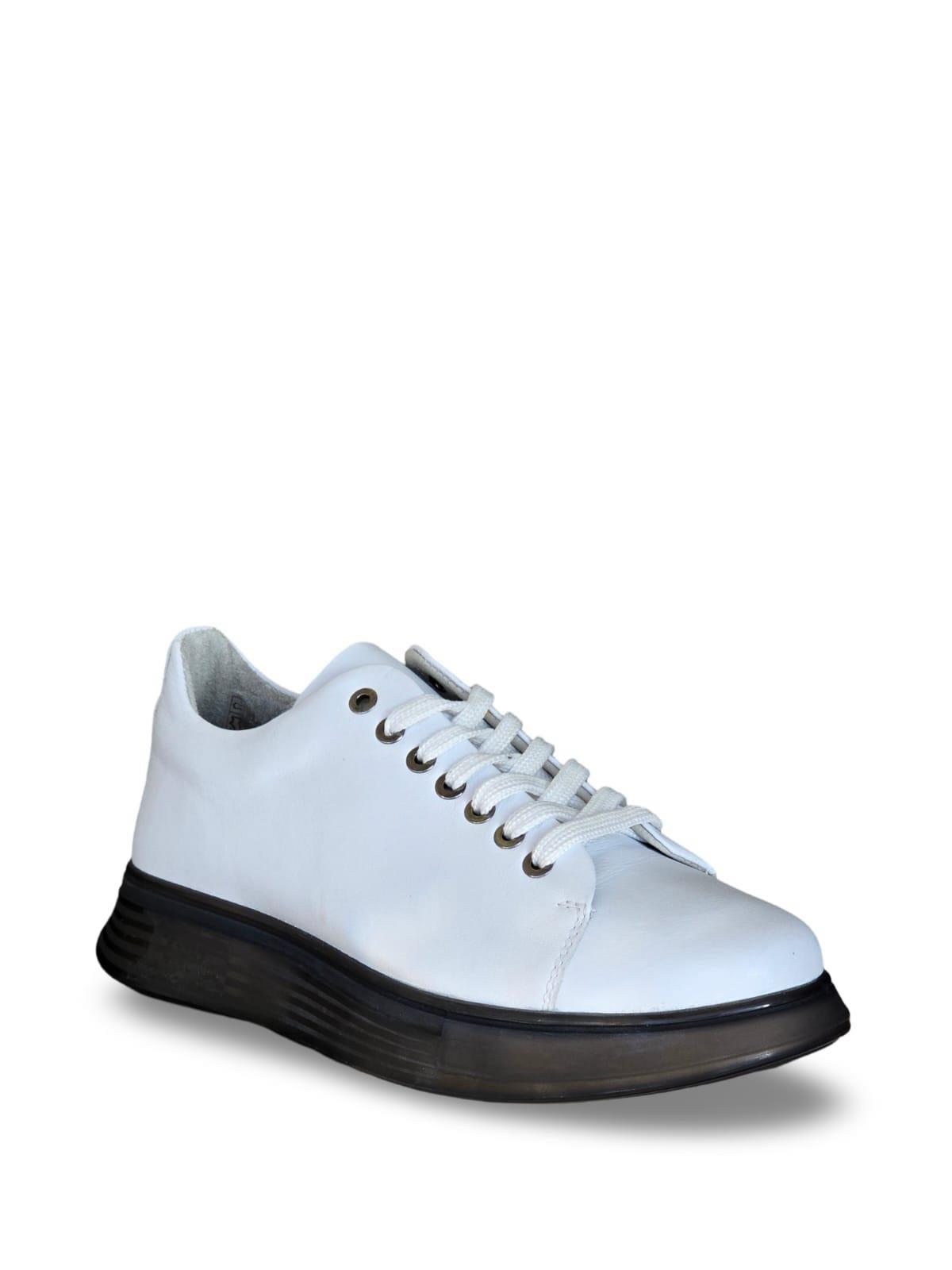 Yalınayak M15275 Hakiki Deri Erkek Sneaker Beyaz