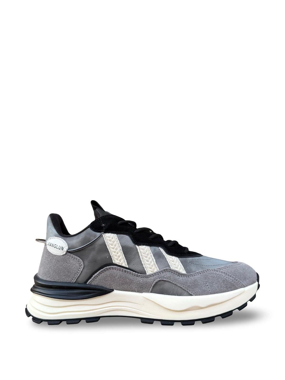 Yalınayak M18216 Hakiki Deri Erkek Sneaker Gri