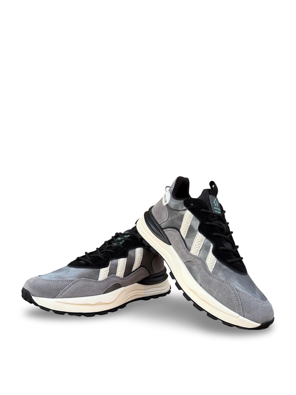 Yalınayak M18216 Hakiki Deri Erkek Sneaker Gri
