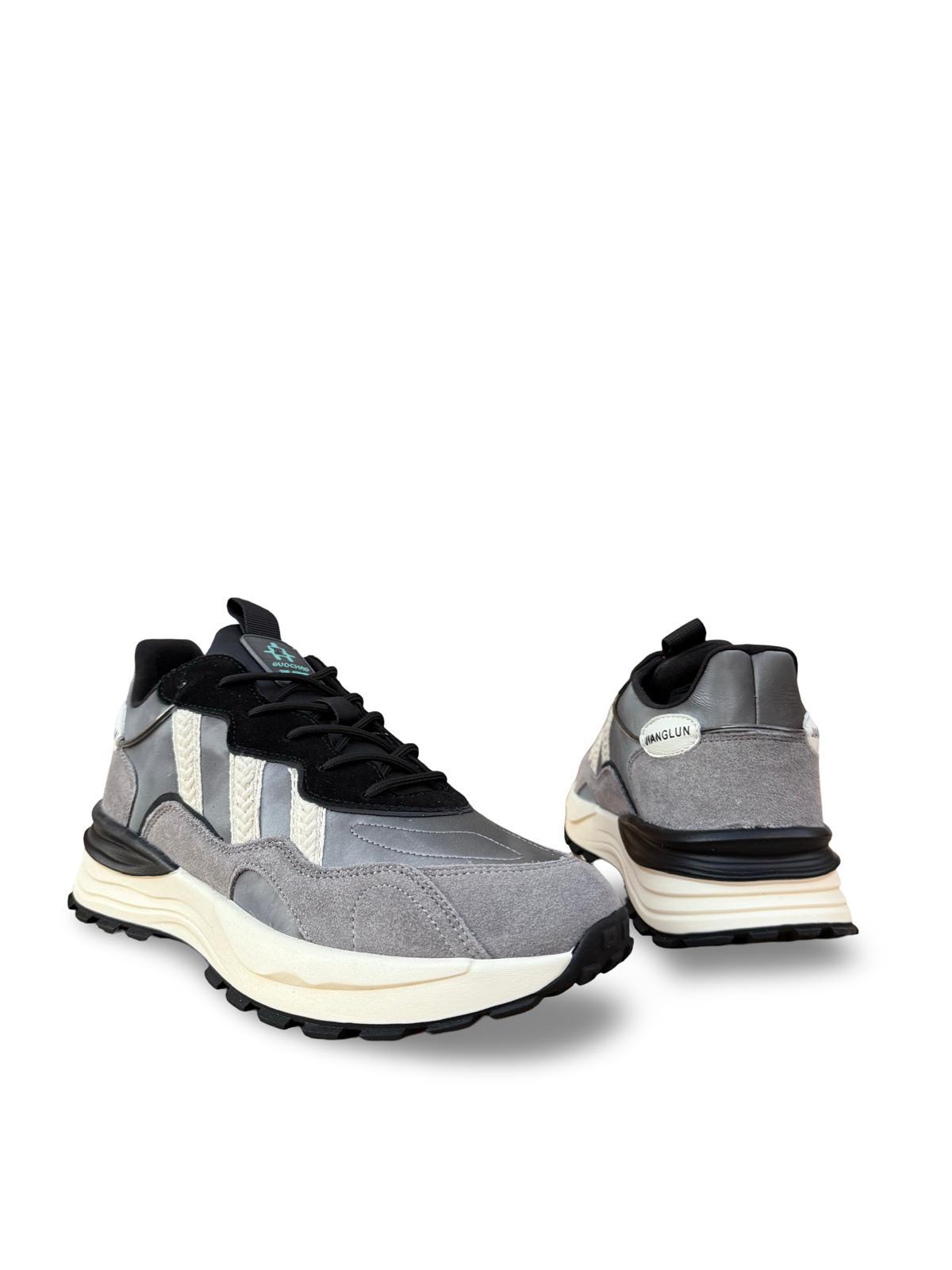 Yalınayak M18216 Hakiki Deri Erkek Sneaker Gri