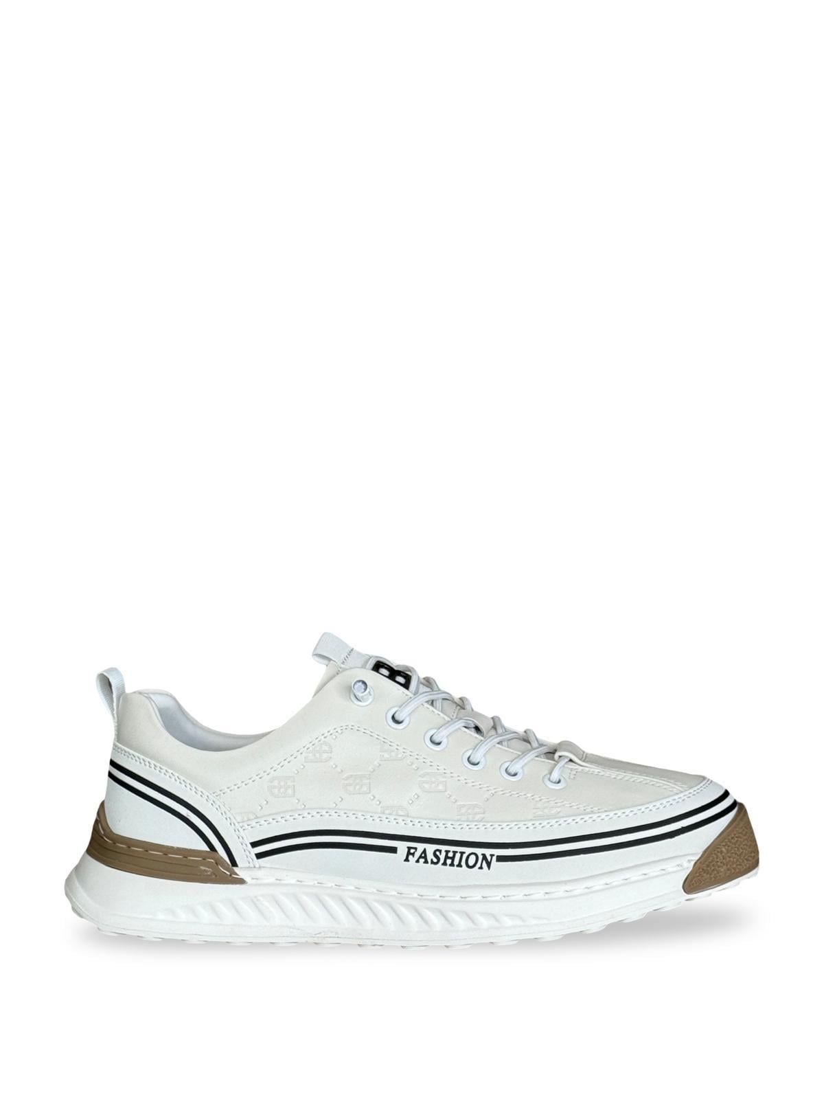 Yalınayak M19075 Hakiki Deri Erkek Sneaker Beyaz
