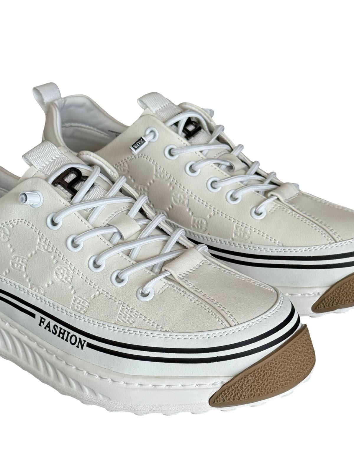 Yalınayak M19075 Hakiki Deri Erkek Sneaker Beyaz