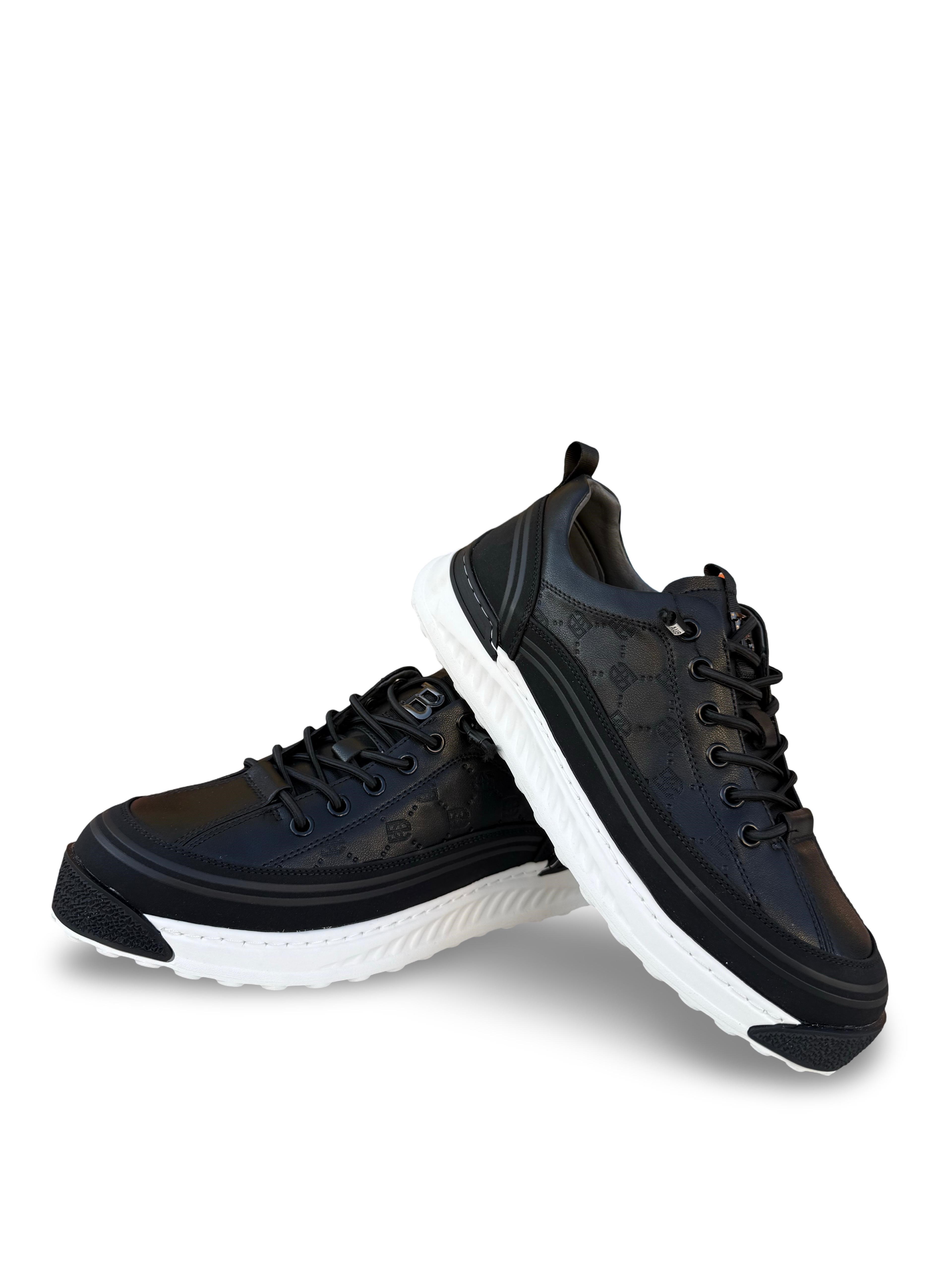 Yalınayak M19075 Hakiki Deri Erkek Sneaker Siyah