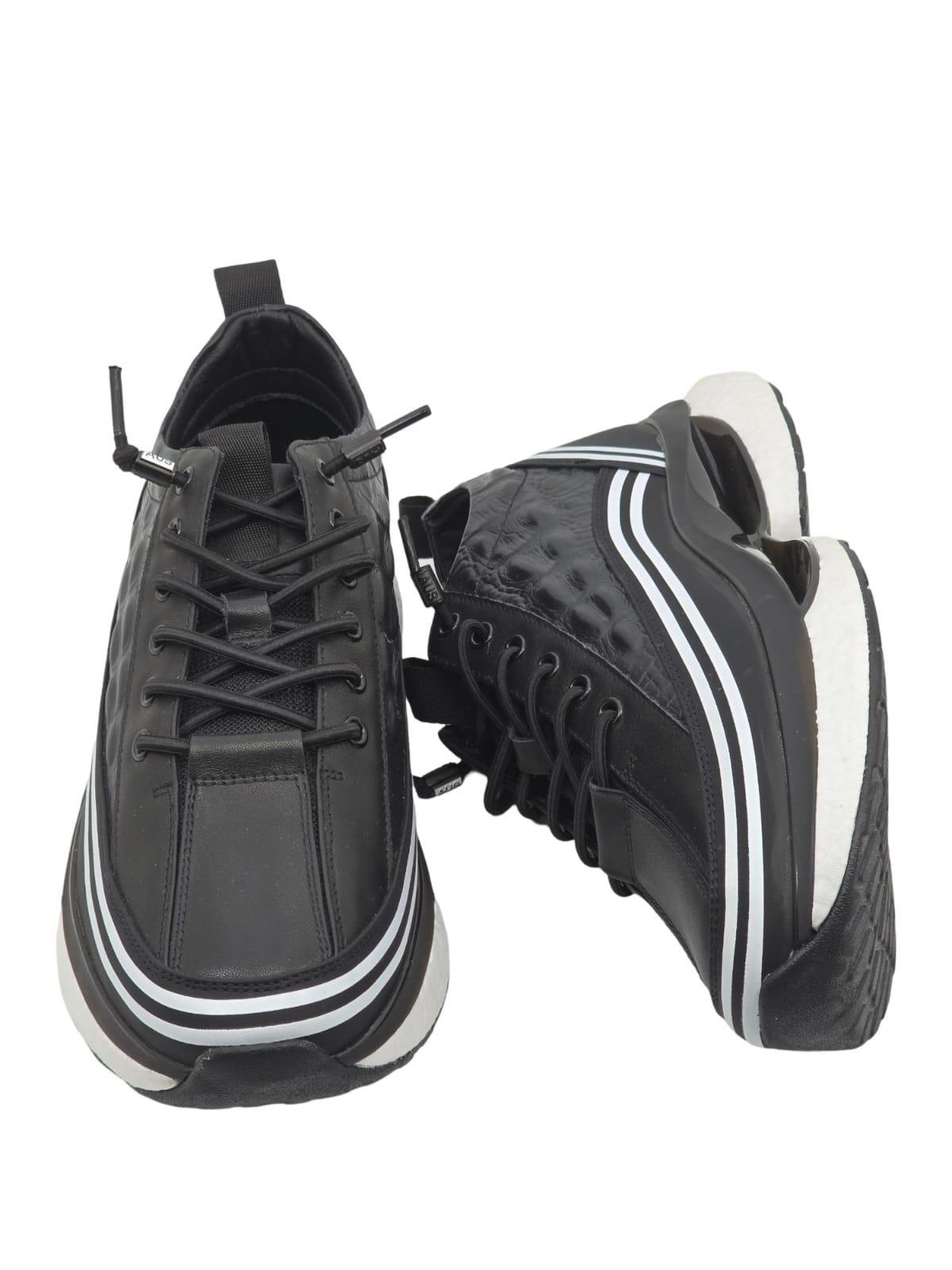 Yalınayak M19248 Hakiki Deri Erkek Sneaker Siyah