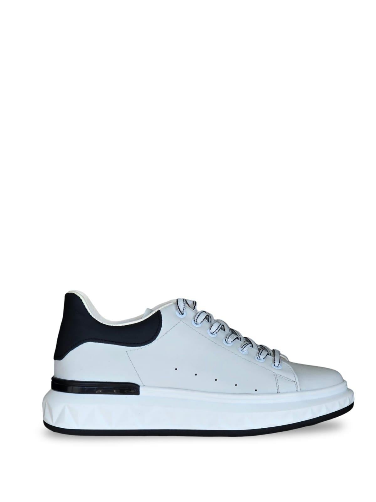Yalınayak M19369 Hakiki Deri Erkek Sneaker Beyaz