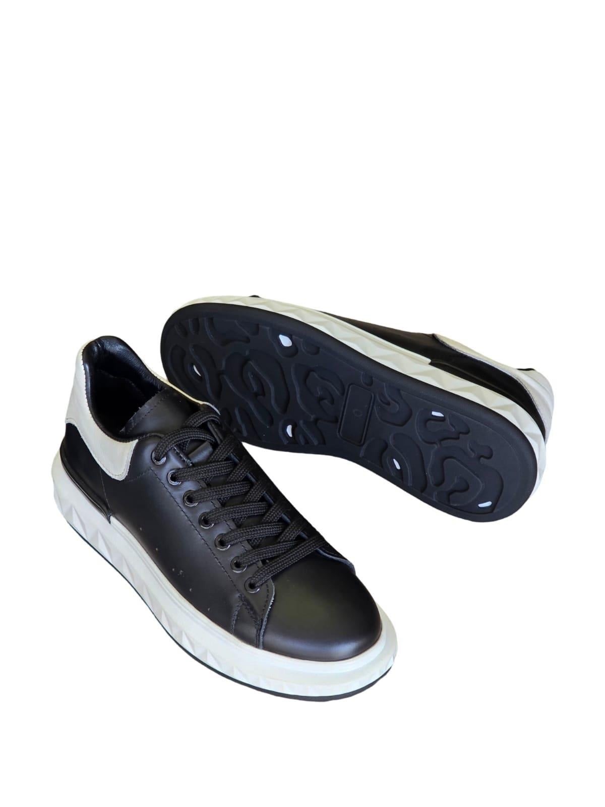 Yalınayak M19369 Hakiki Deri Erkek Sneaker Siyah