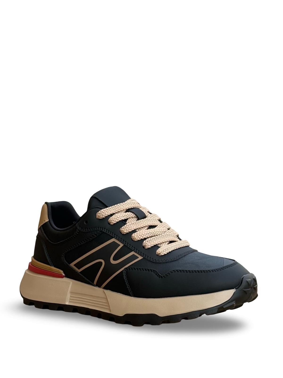 Yalınayak M22613 Hakiki Deri Comfort Taban Erkek Spor Sneaker Siyah