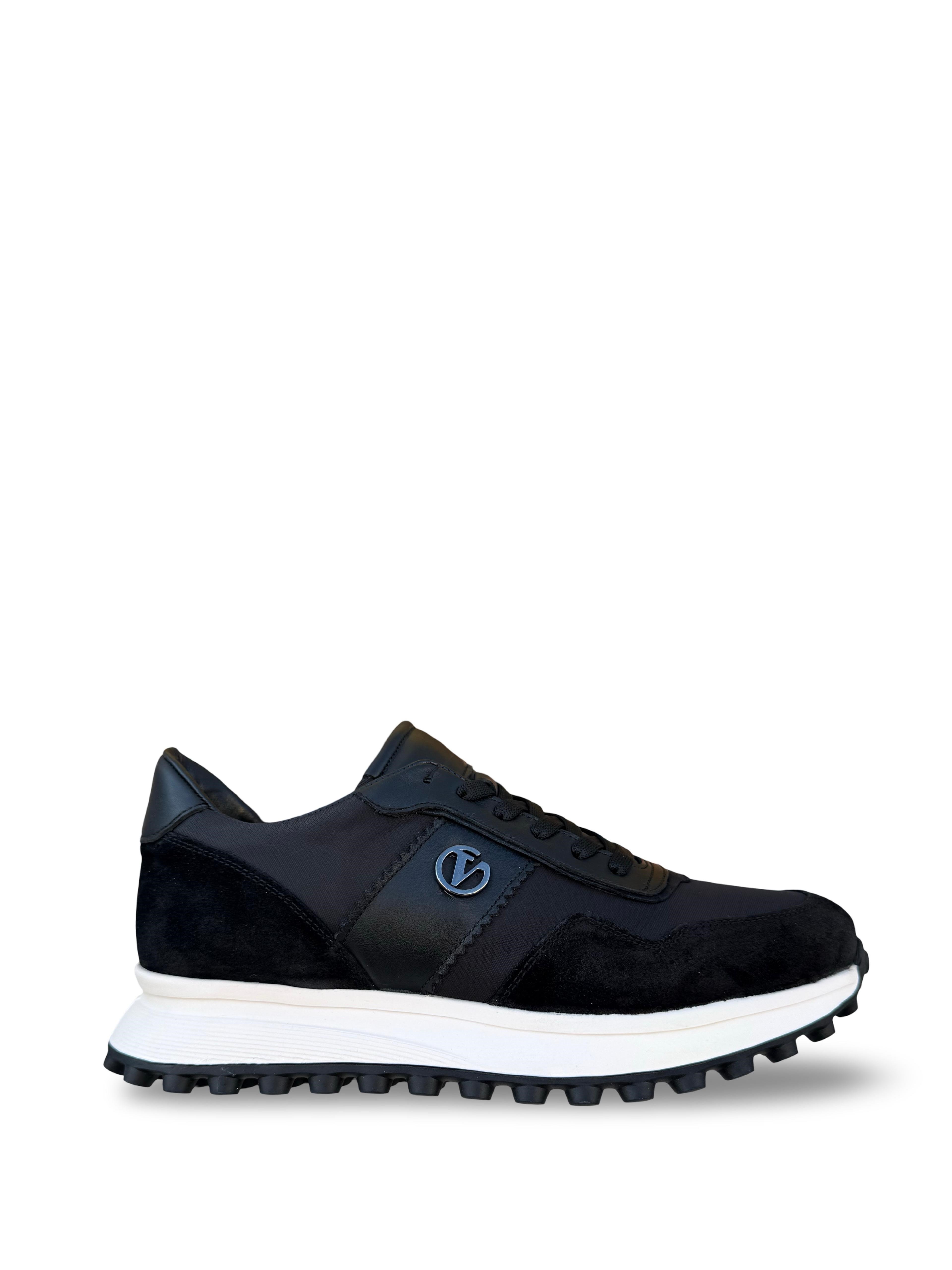 Yalınayak M23132 Hakiki Erkek Sneaker Spor Siyah