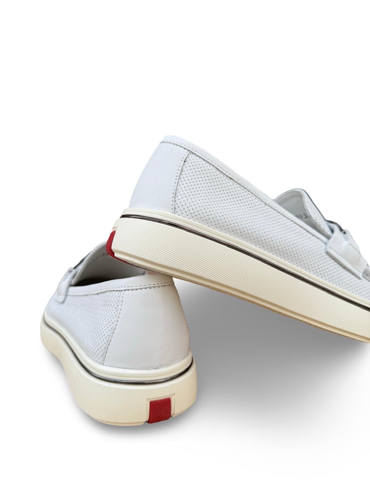 Yalınayak M23139 Hakiki Deri Eva Taban Erkek Loafer Beyaz