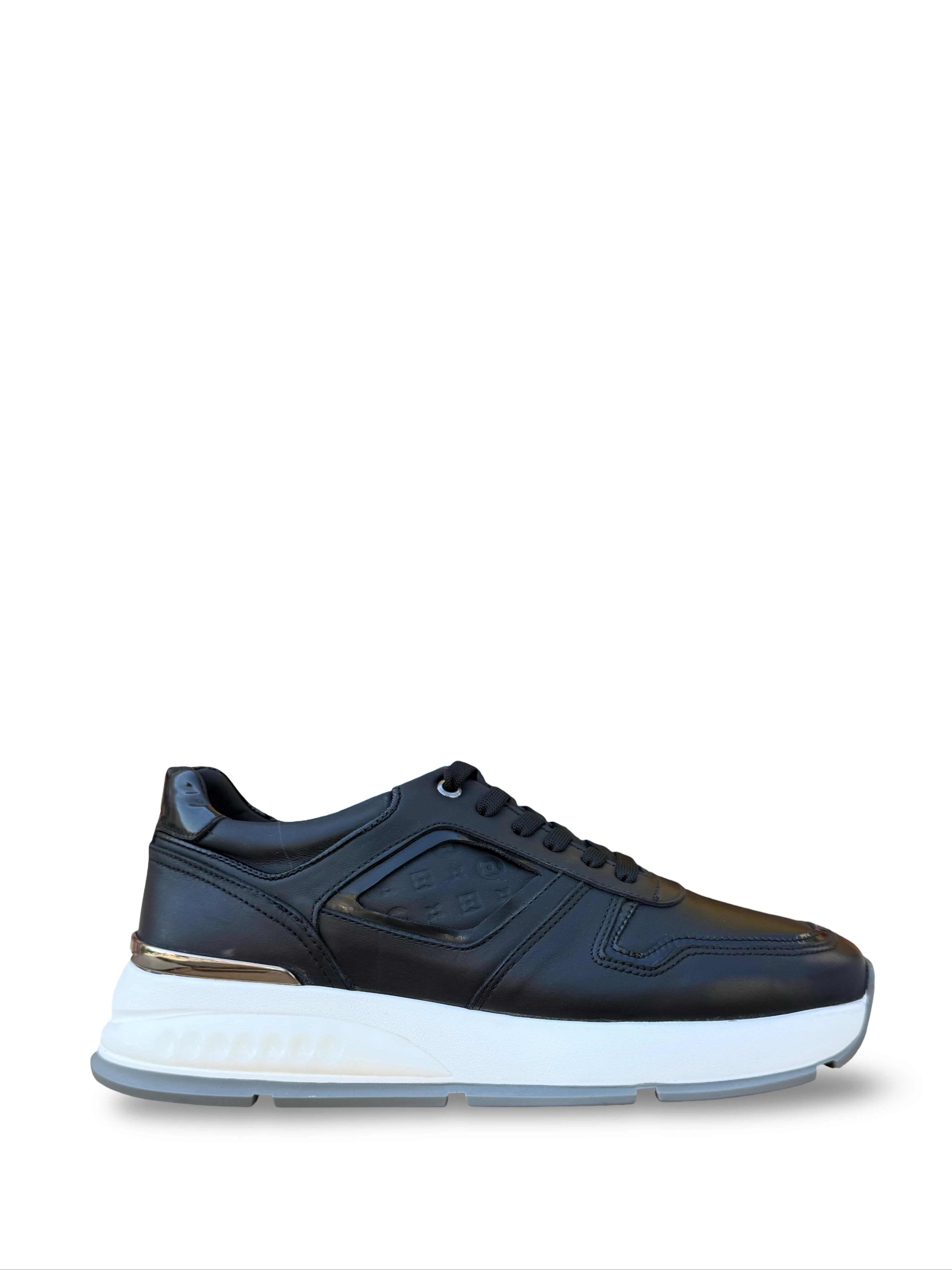 Yalınayak M23259 Hakiki Deri Eva Taban Erkek Sneaker Siyah