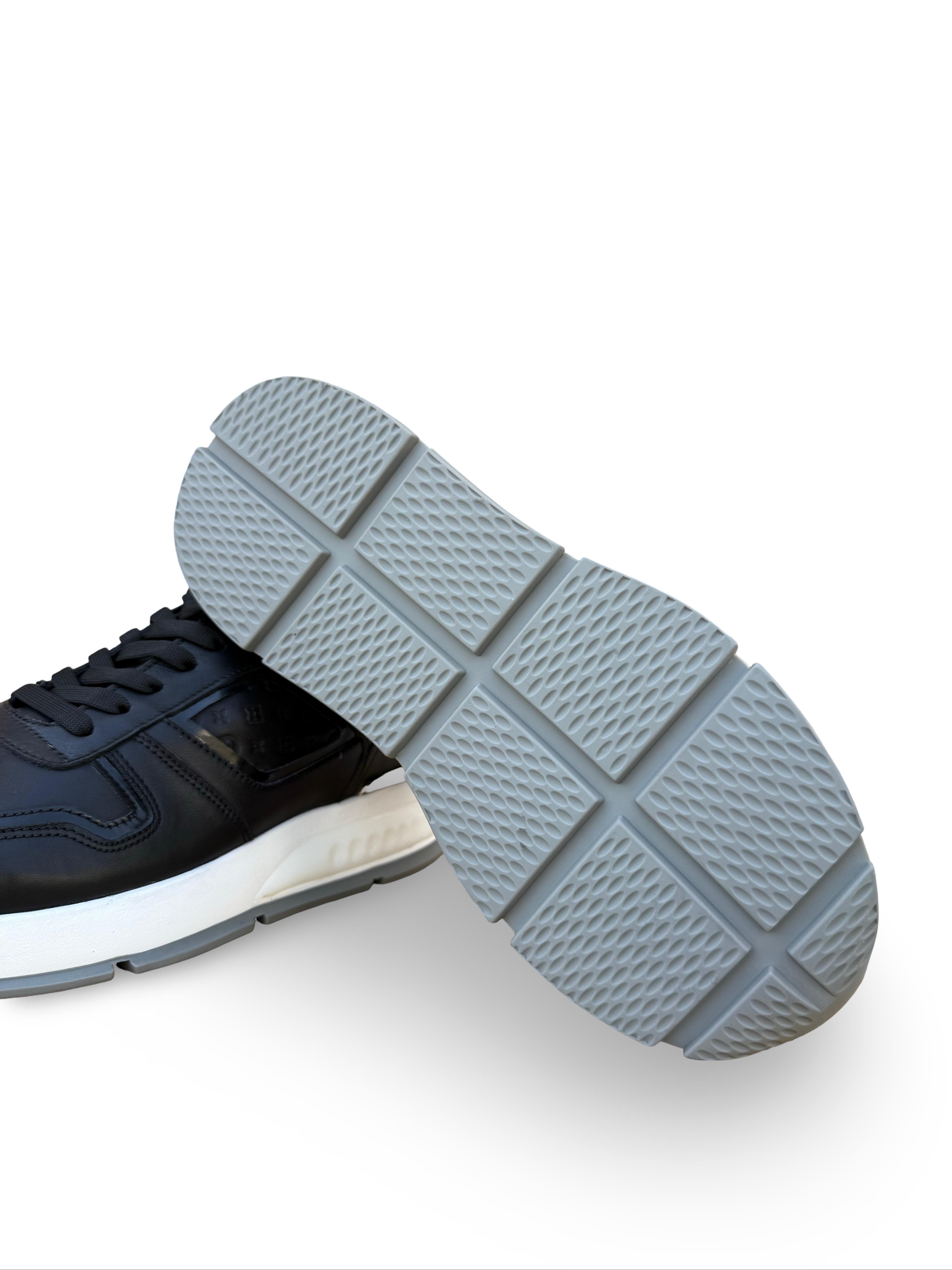 Yalınayak M23259 Hakiki Deri Eva Taban Erkek Sneaker Siyah