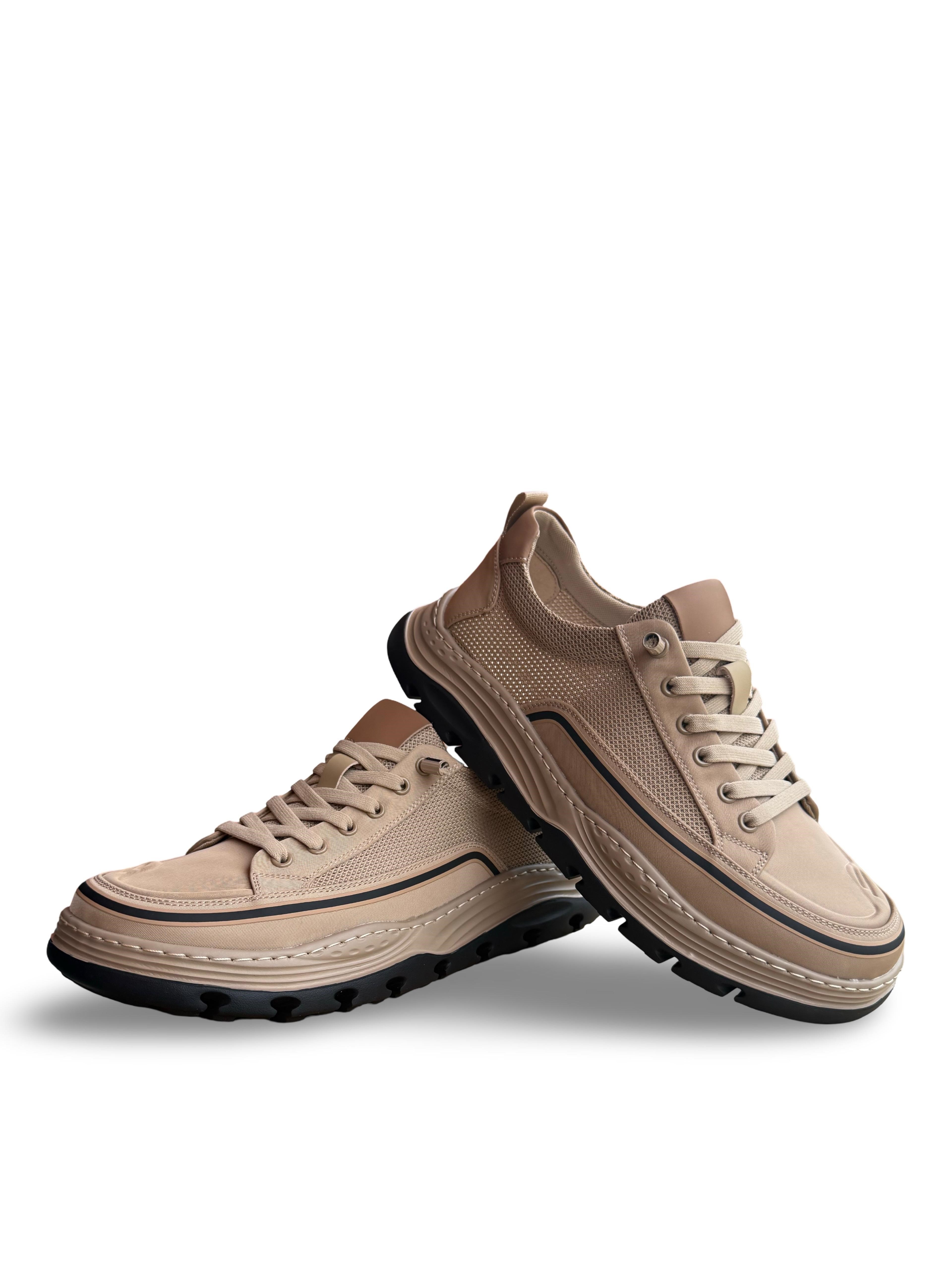 Yalınayak M53795 Erkek Comfort Taban Sneaker Spor Bej