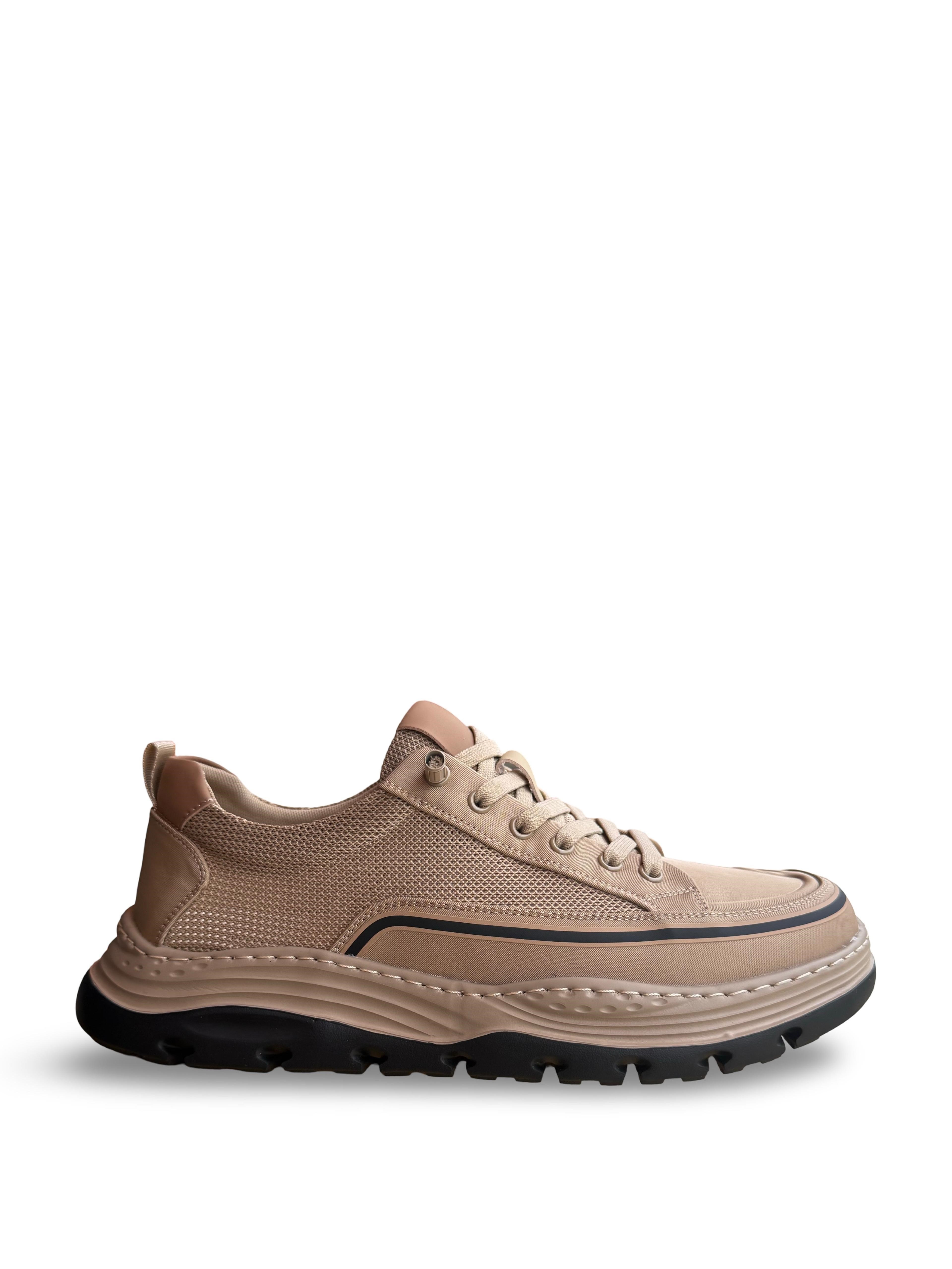 Yalınayak M53795 Erkek Comfort Taban Sneaker Spor Bej