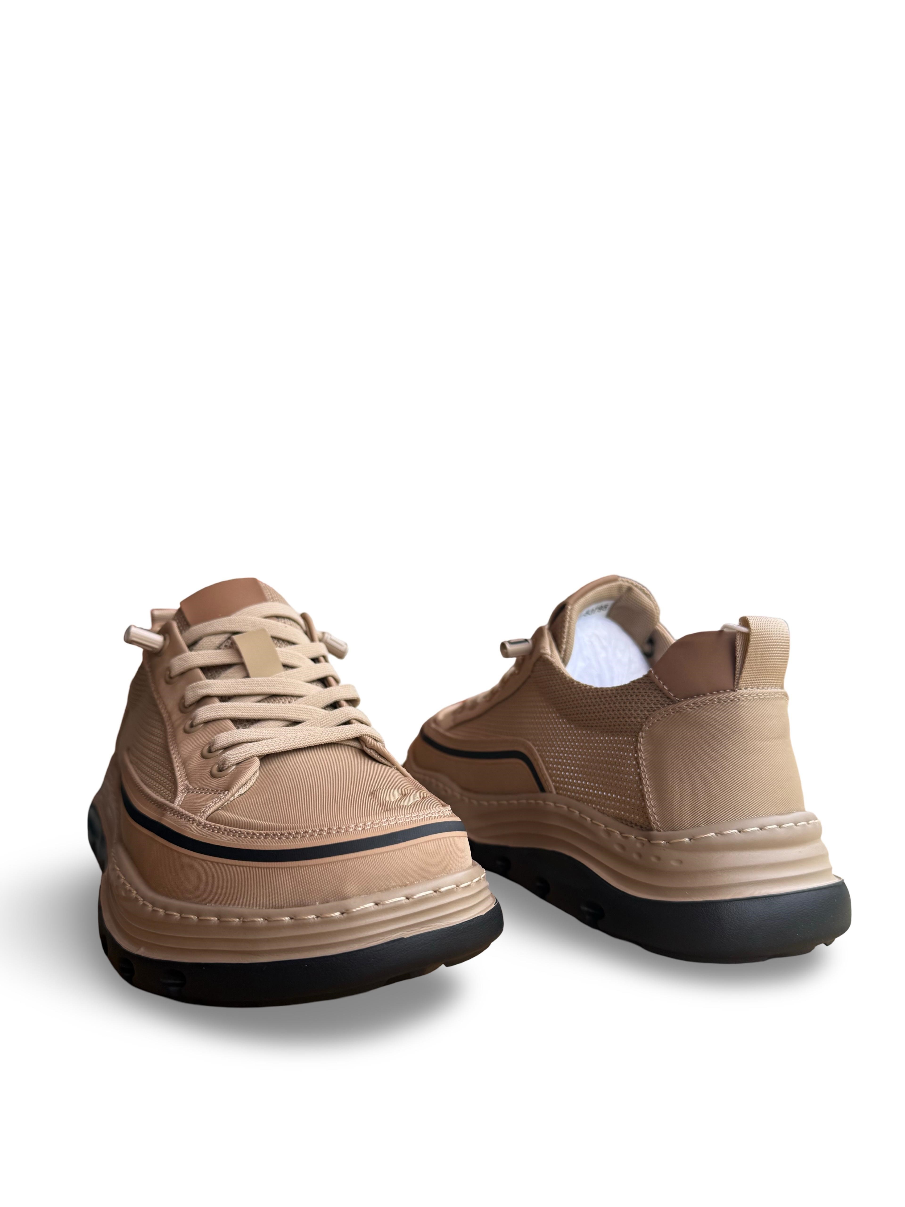 Yalınayak M53795 Erkek Comfort Taban Sneaker Spor Bej