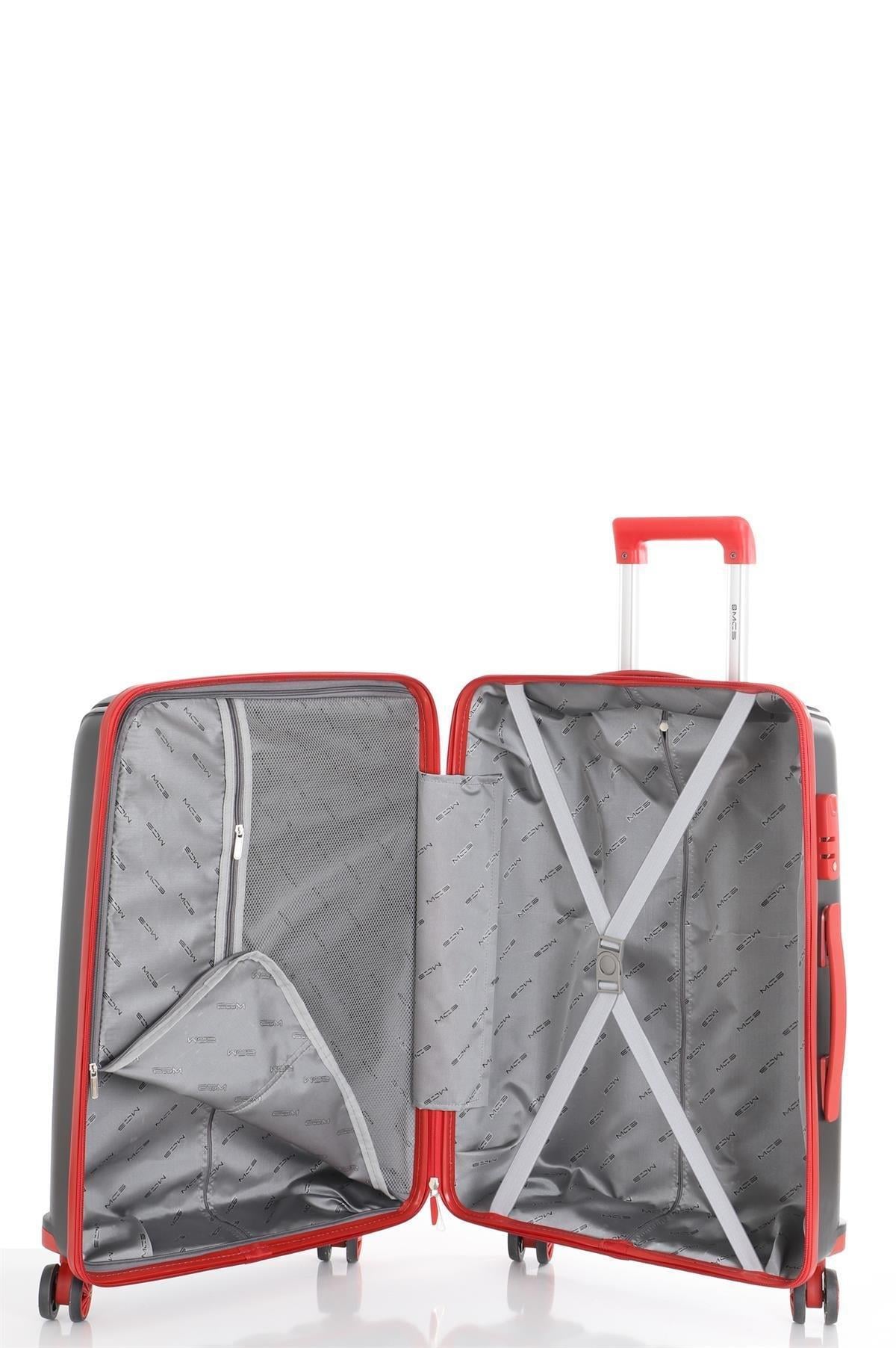 Yalınayak McsV305M Orta Boy Valiz Siyah Kırmızı