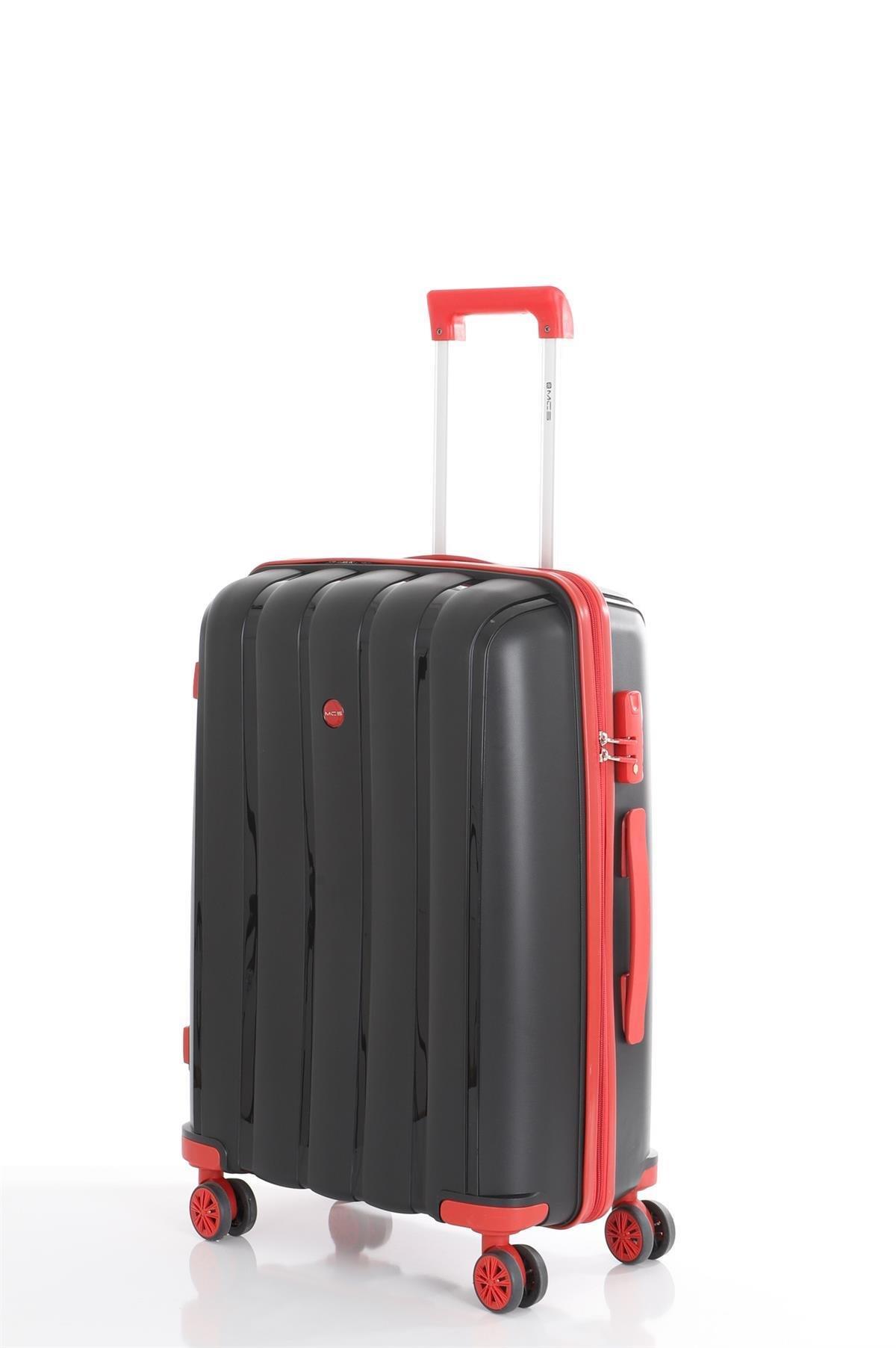 Yalınayak McsV305M Orta Boy Valiz Siyah Kırmızı