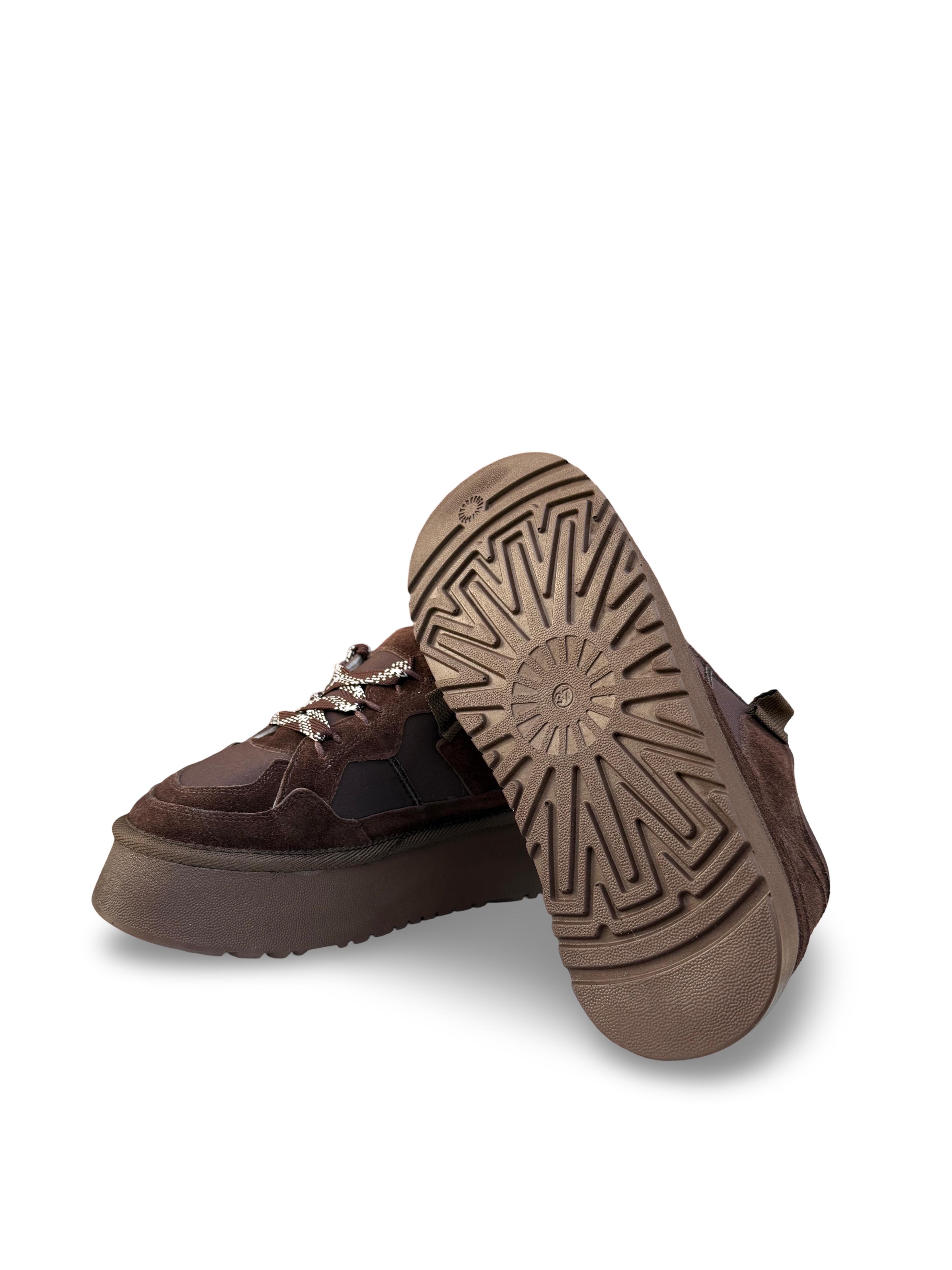Yalınayak Mrs1353 Hakiki Deri Taban Yüksek Kadın Sneaker Kahve