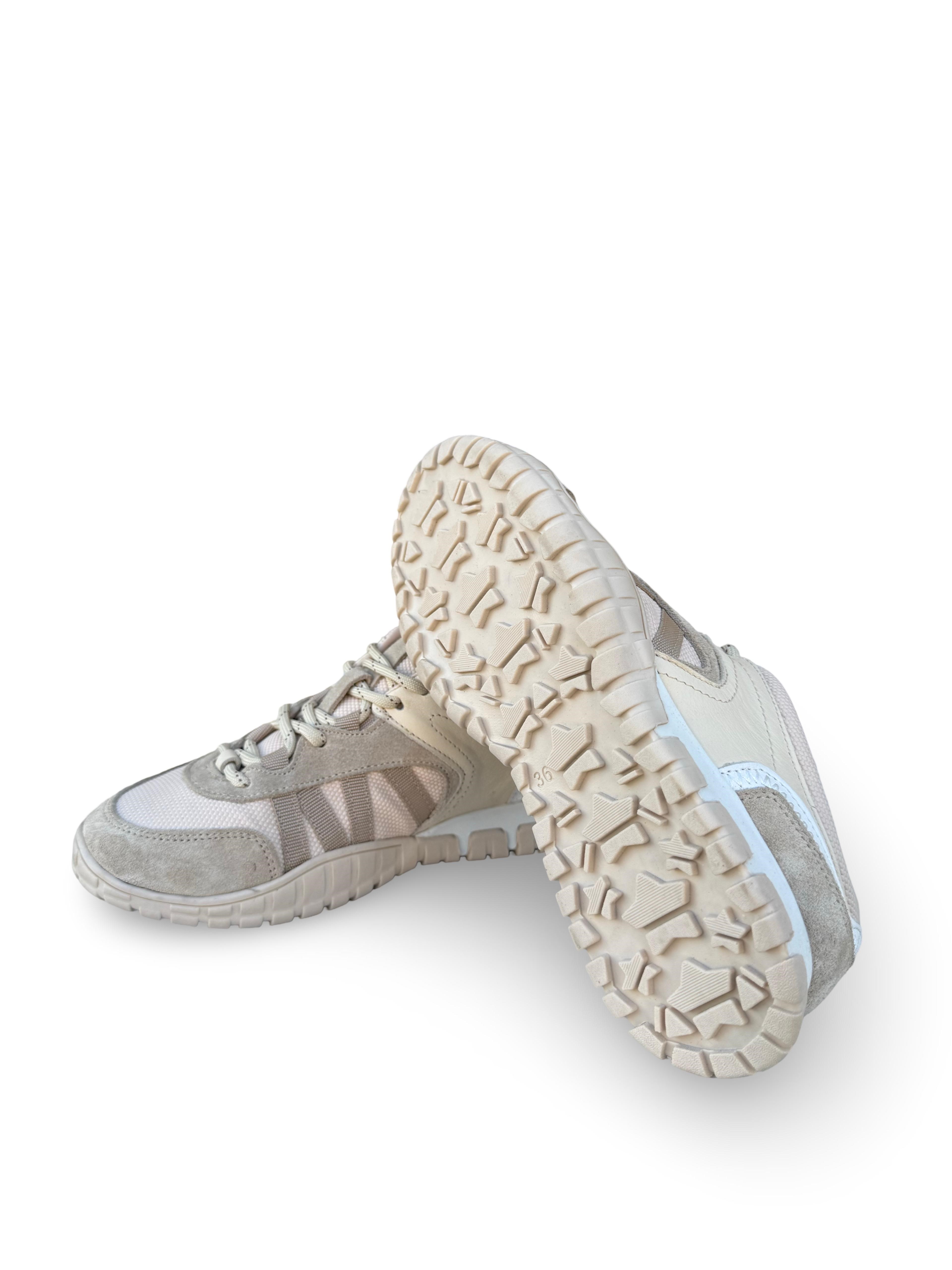 Yalınayak Mrs55106 Hakiki Deri Kadın Sneaker Bej