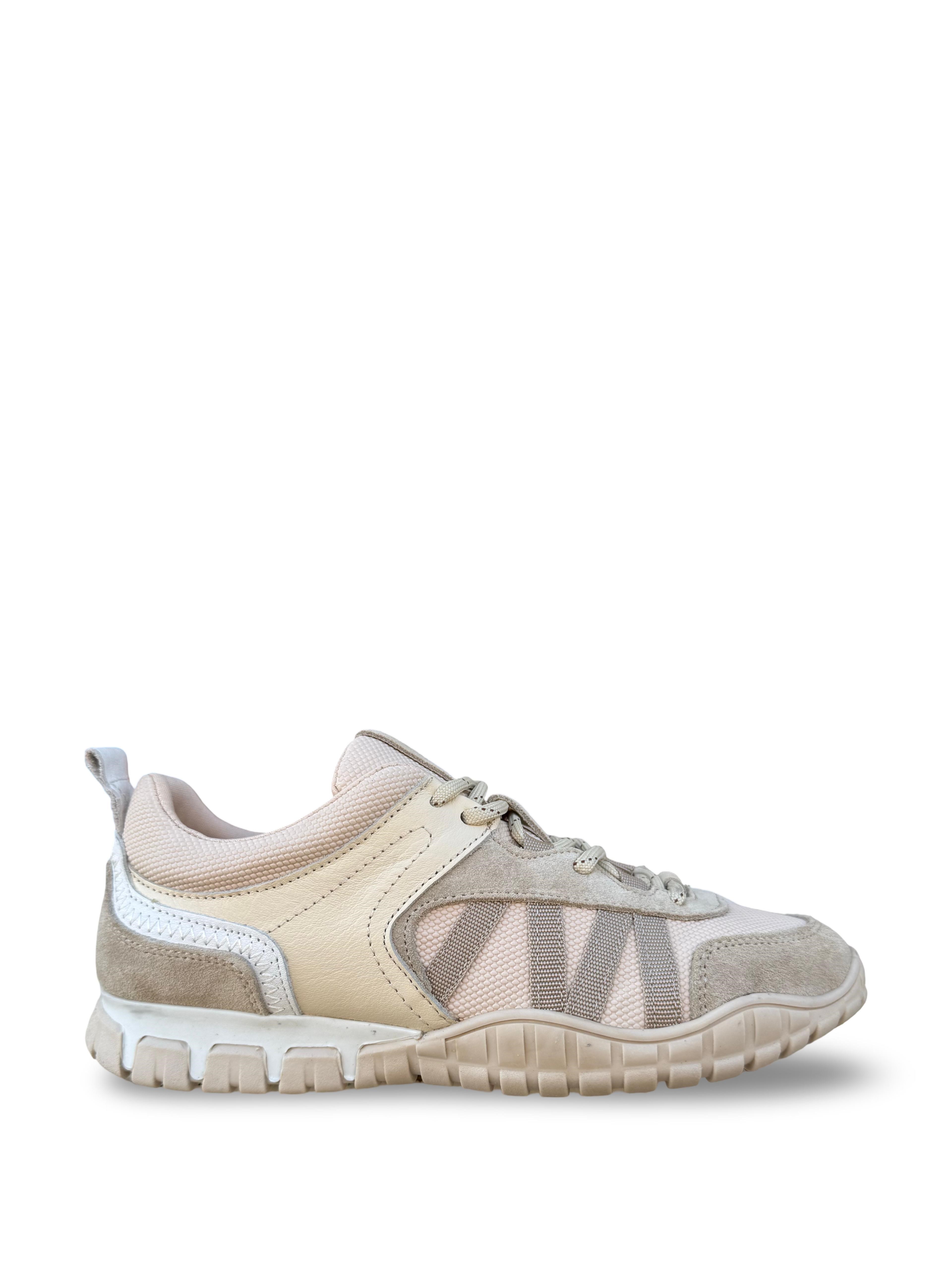 Yalınayak Mrs55106 Hakiki Deri Kadın Sneaker Bej