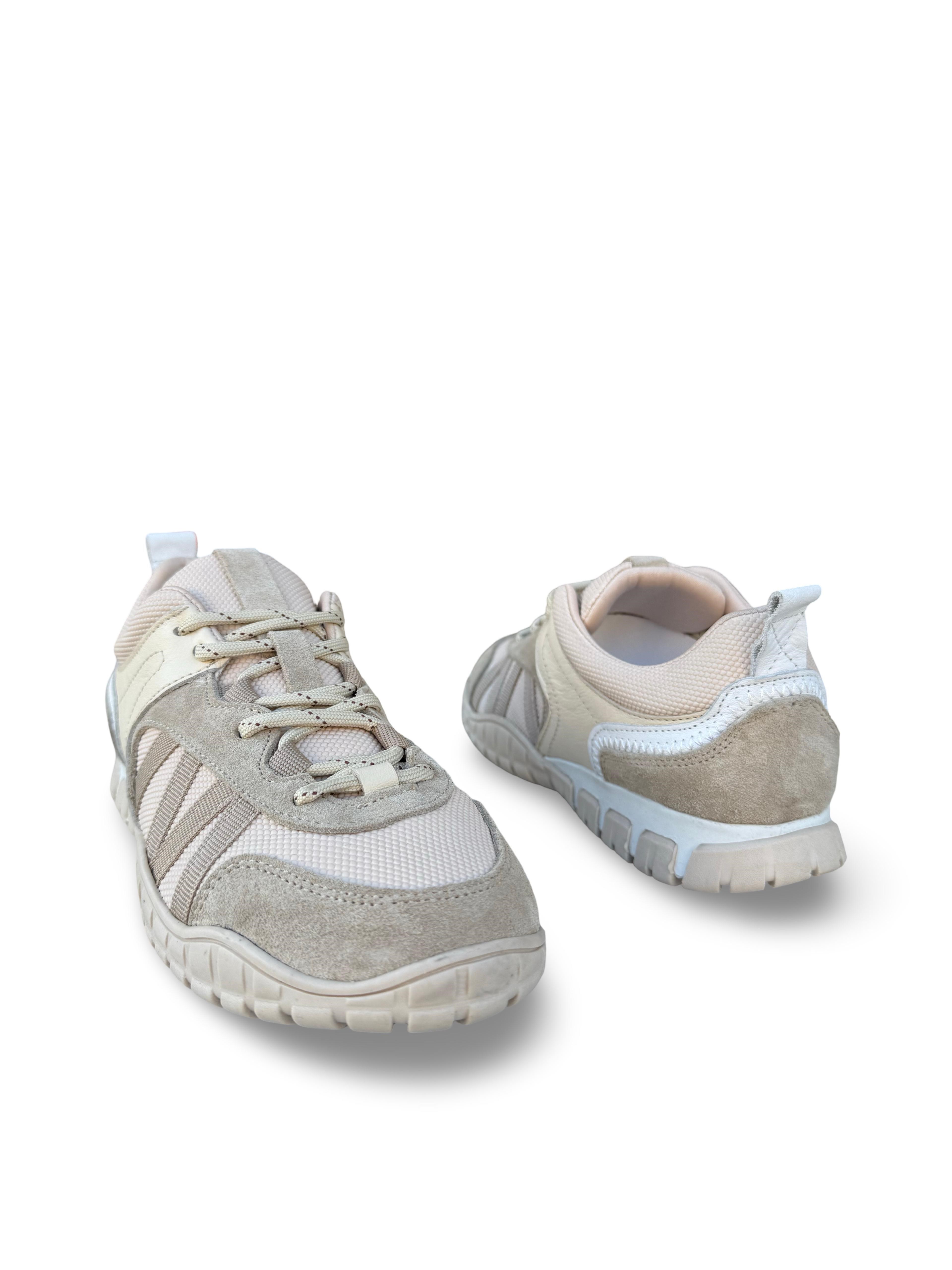 Yalınayak Mrs55106 Hakiki Deri Kadın Sneaker Bej