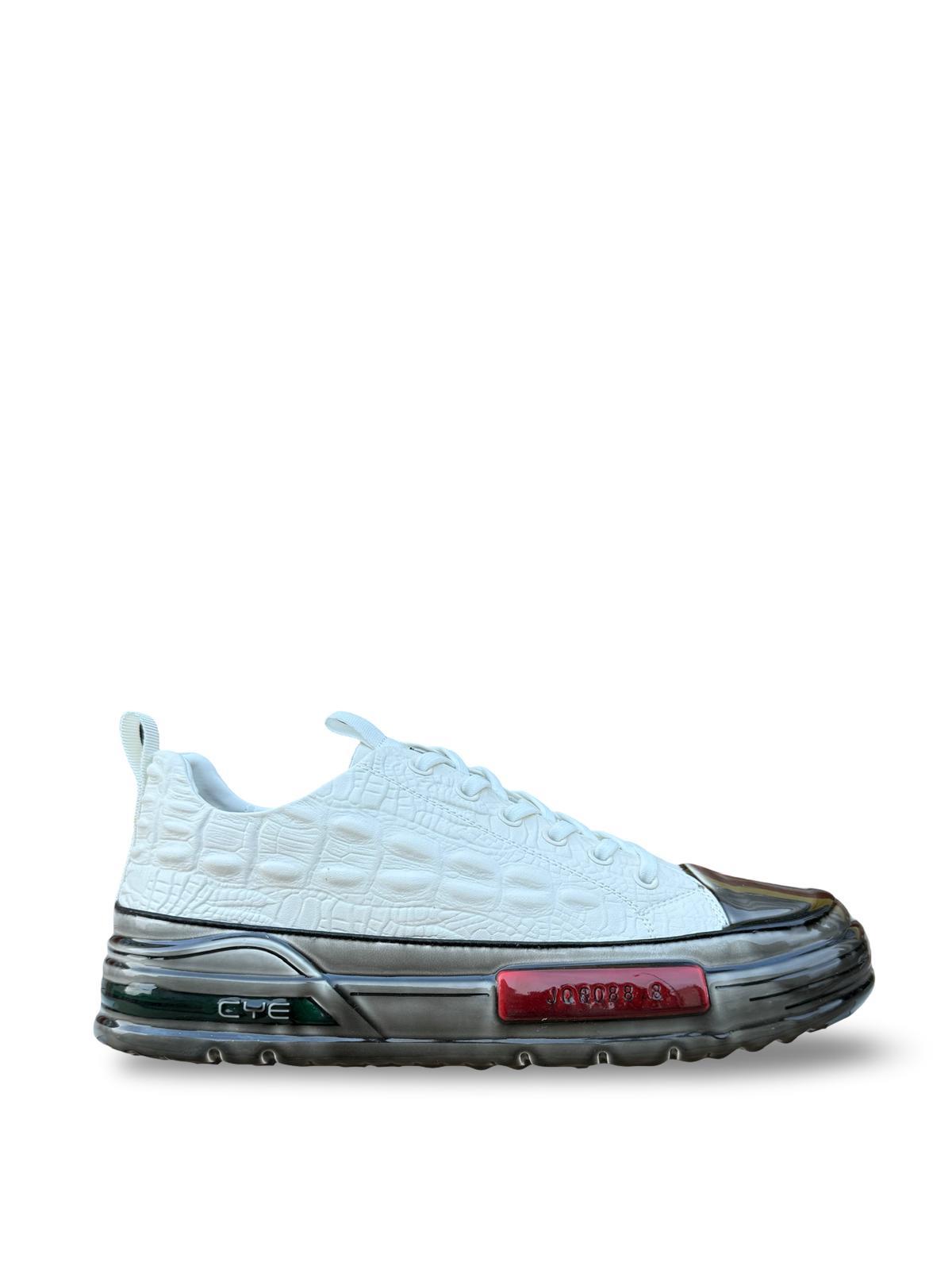 Yalınayak PE058 Hakiki Deri Aır Taban Erkek Sneaker Beyaz