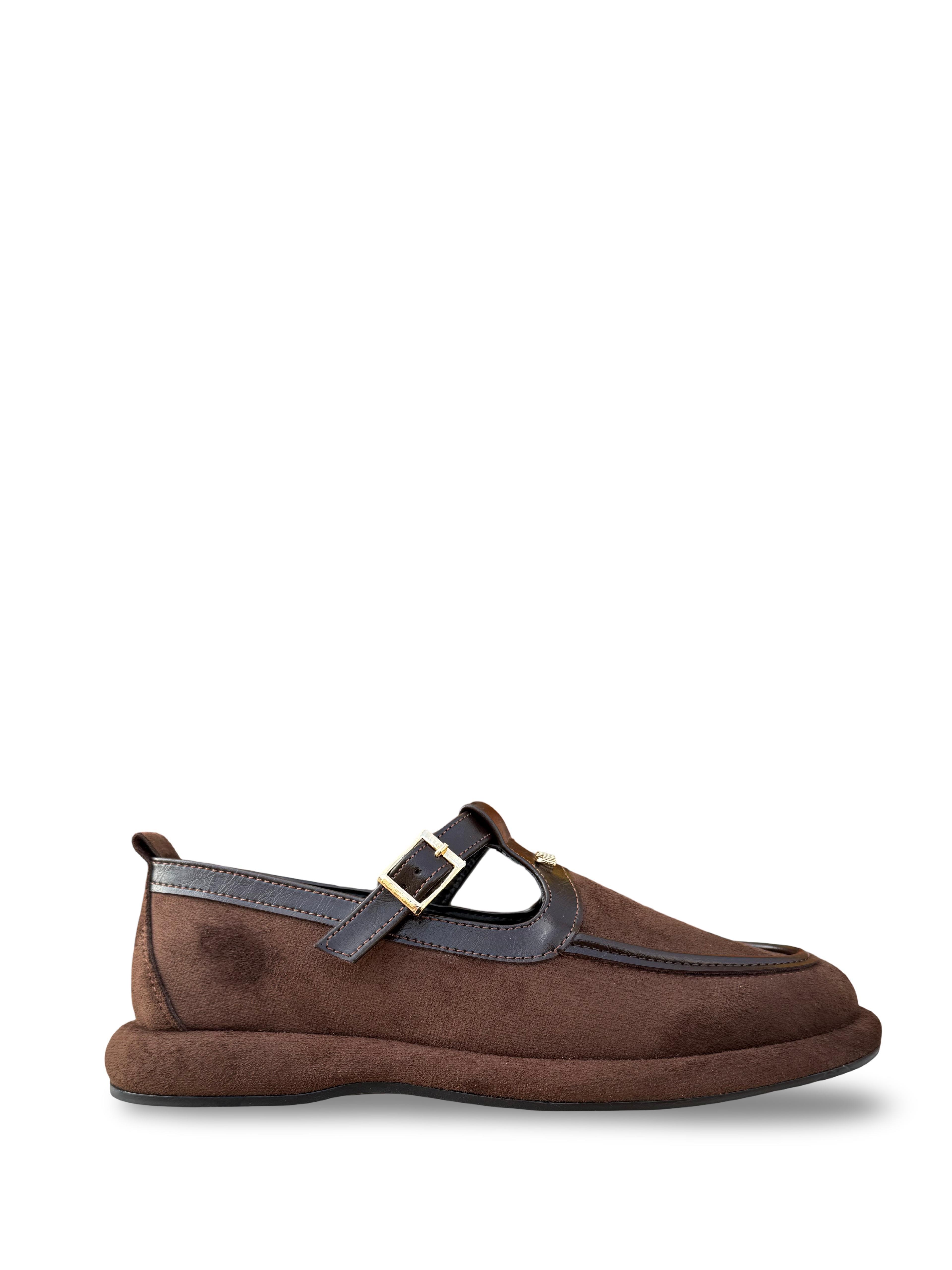Yalınayak Prt1614 Süet Kadın Loafer Babet Kahve Süet