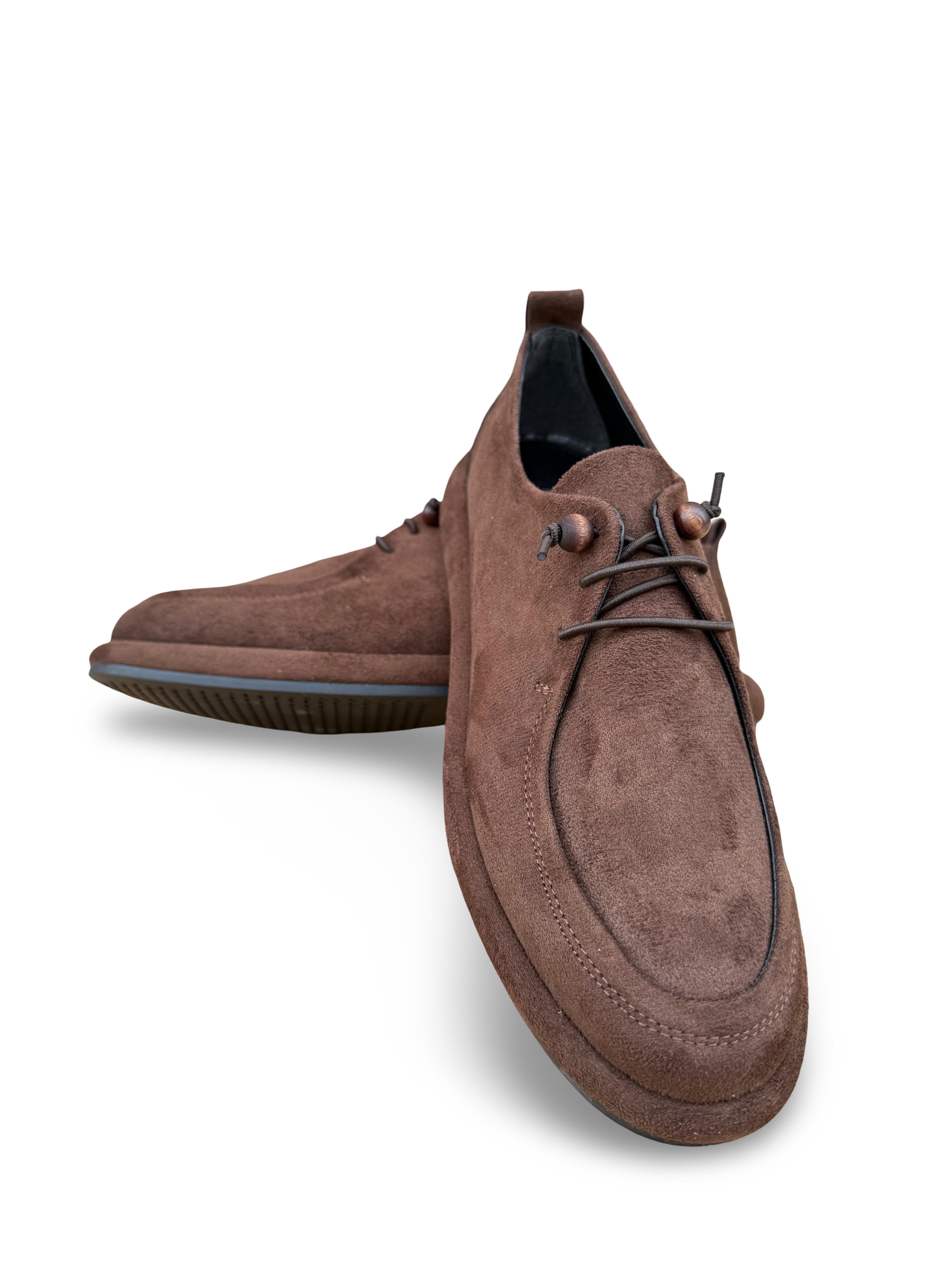 Yalınayak Prt1615 Süet Kadın Loafer Ayakkabı Kahve Süet