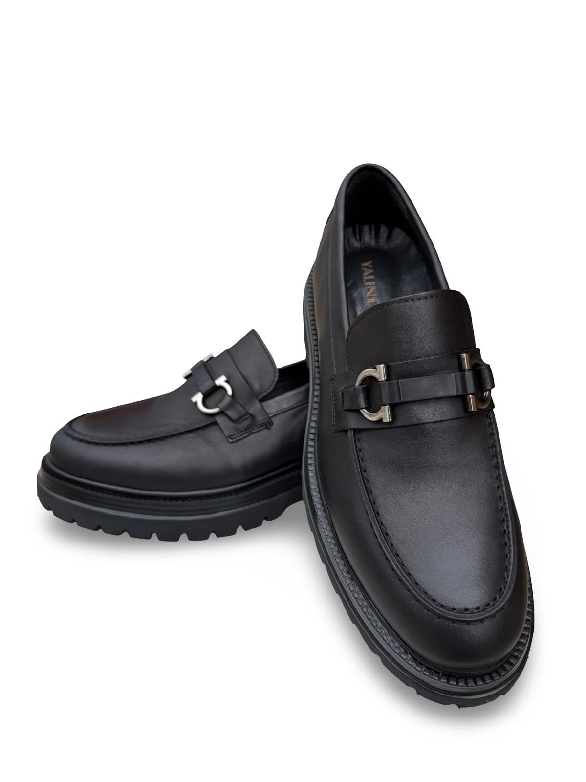 Yalınayak Rg1552-1 Hakiki Nubuk Deri Erkek Loafer Siyah