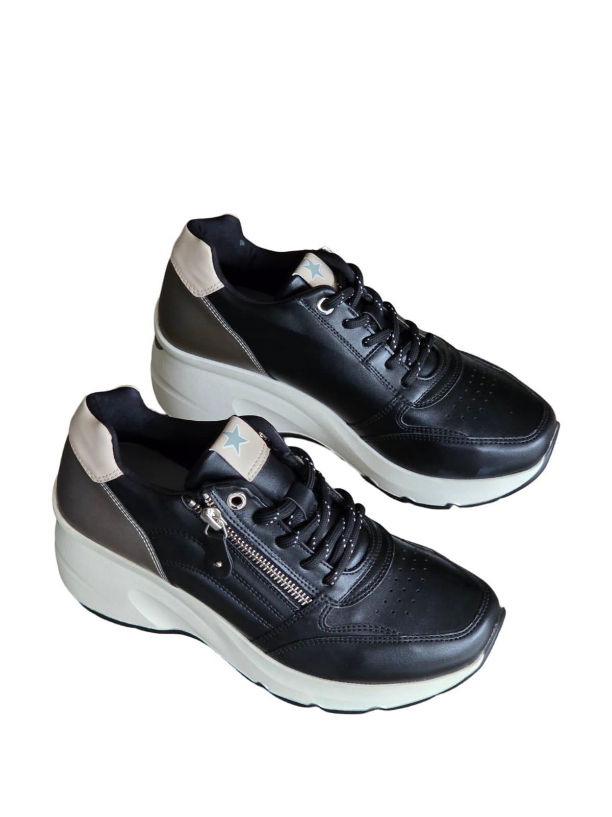 Yalınayak Sms62159 Dolgu Kadın Spor Sneaker Siyah