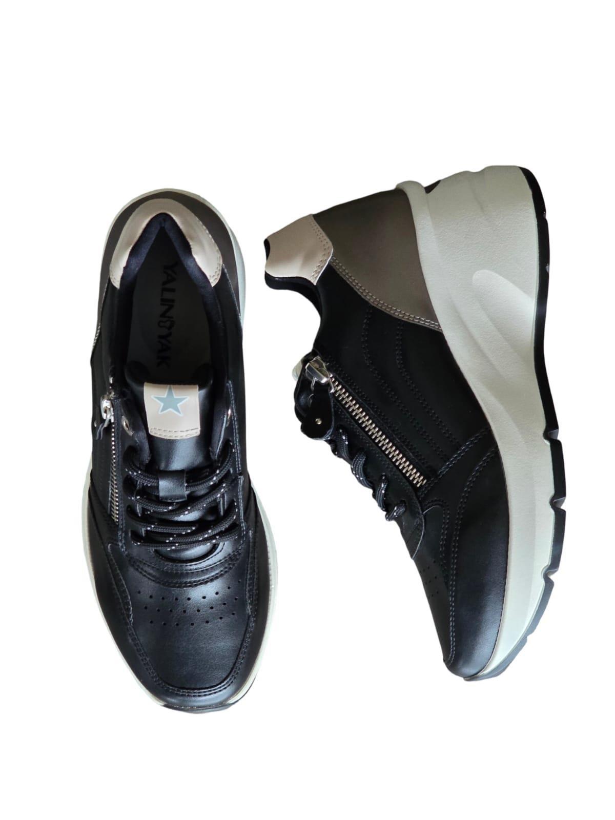 Yalınayak Sms62159 Dolgu Kadın Spor Sneaker Siyah
