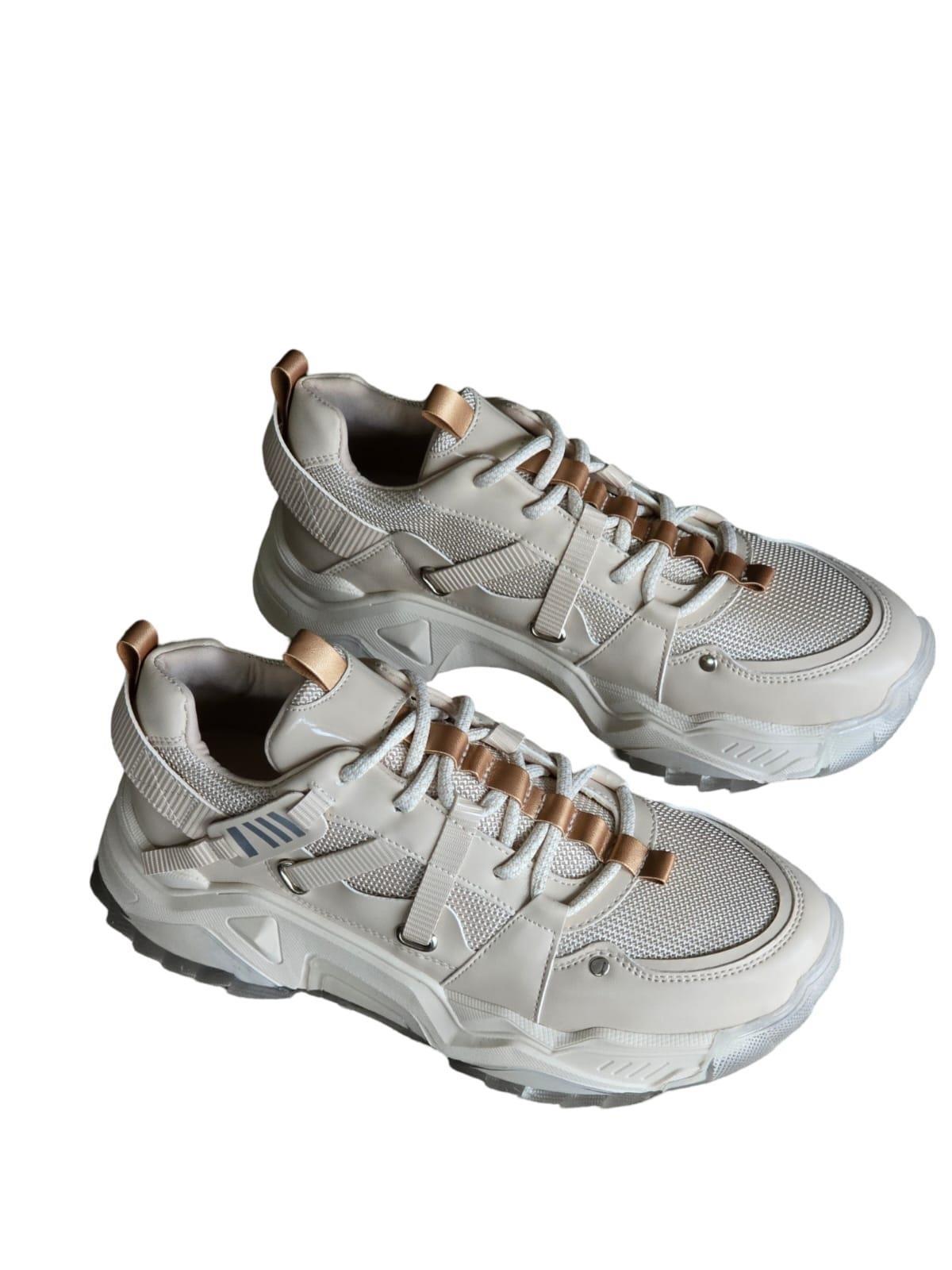 Yalınayak Sms65160 Kadın Spor Sneaker Bej