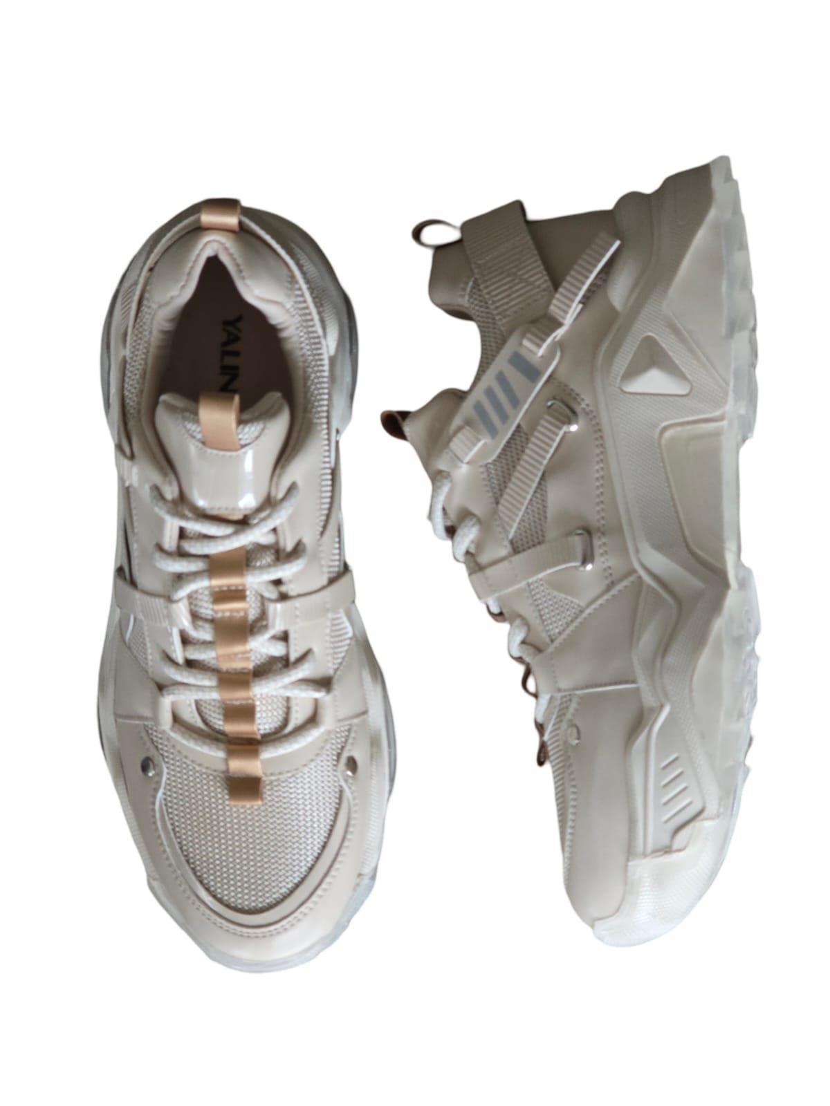 Yalınayak Sms65160 Kadın Spor Sneaker Bej