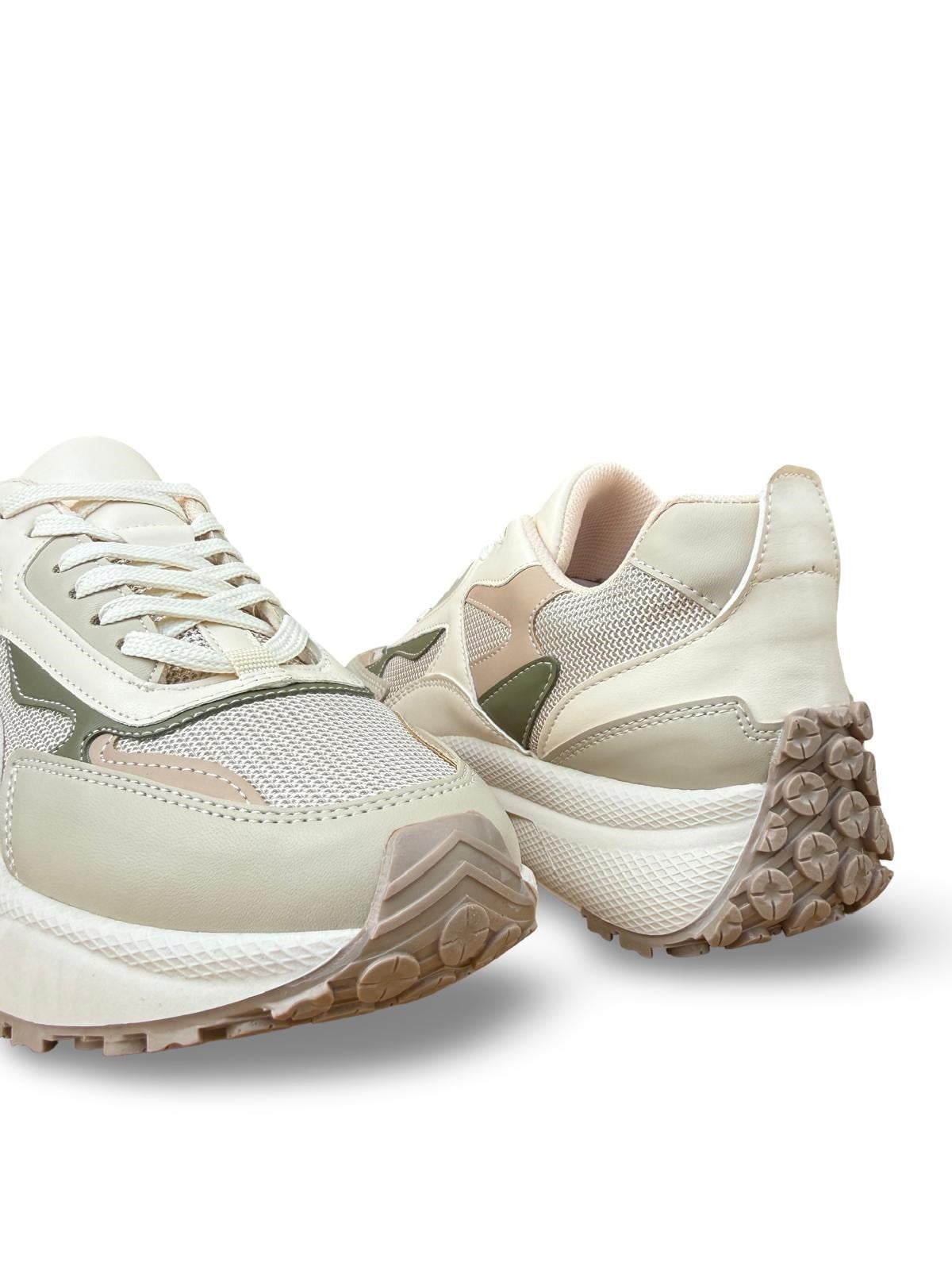 Yalınayak Sms83144 Kadın Spor Sneaker Bej Haki