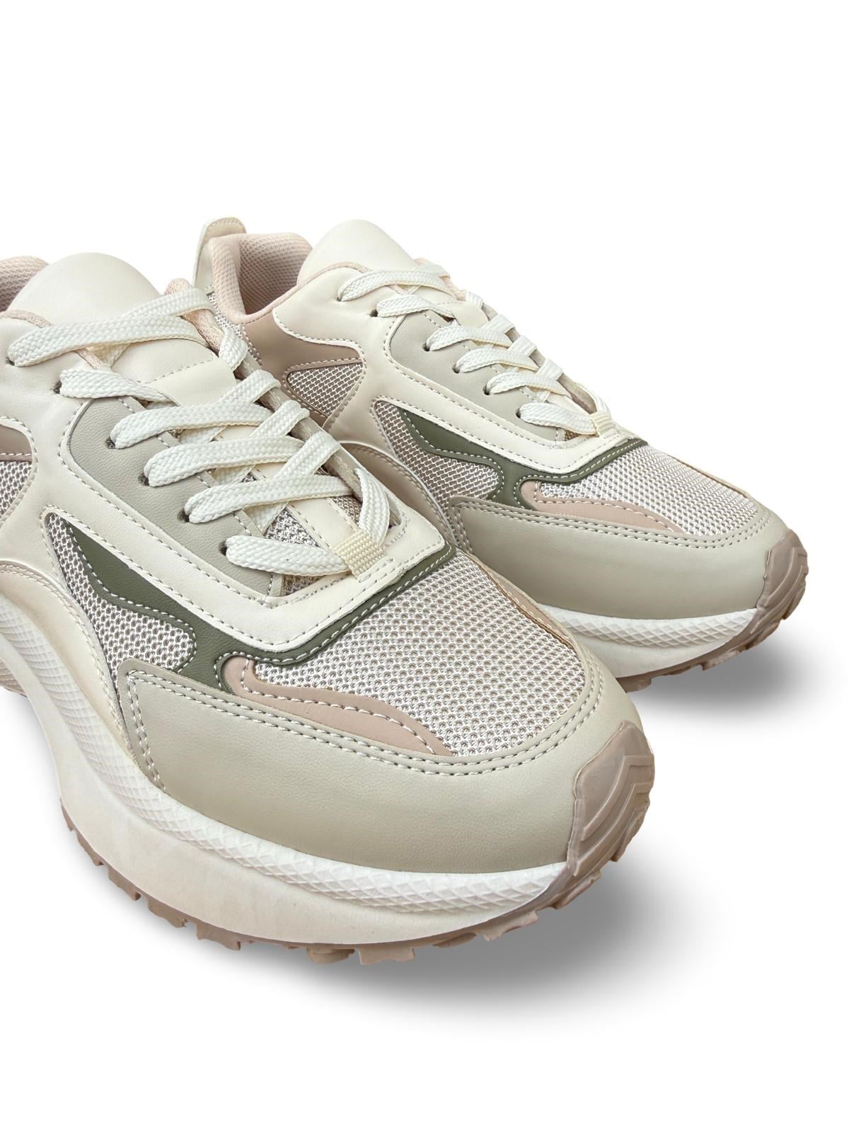 Yalınayak Sms83144 Kadın Spor Sneaker Bej Haki